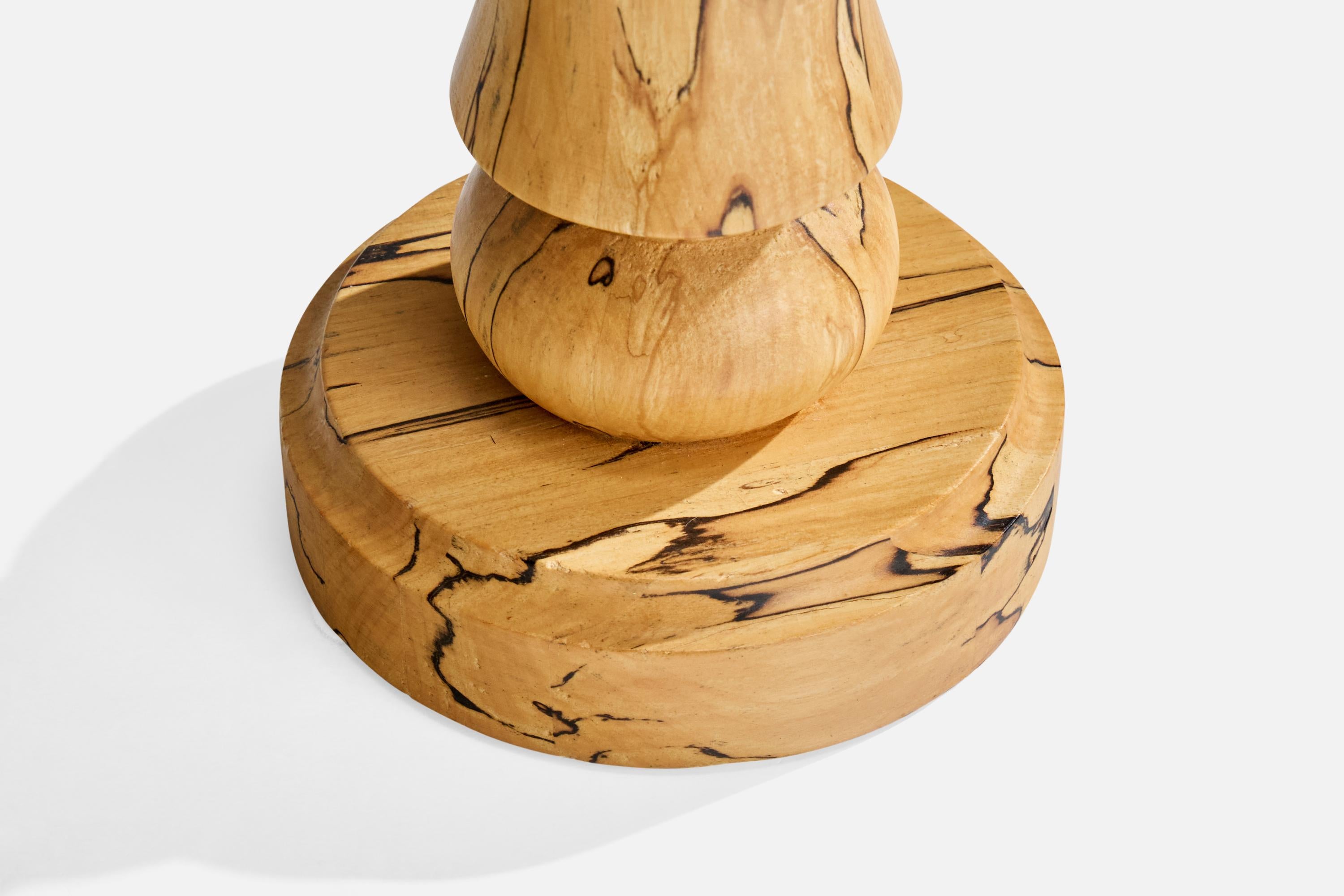Late 20th Century Swedish Designer, Table Lamp, Birch, Sweden, 1970s For Sale