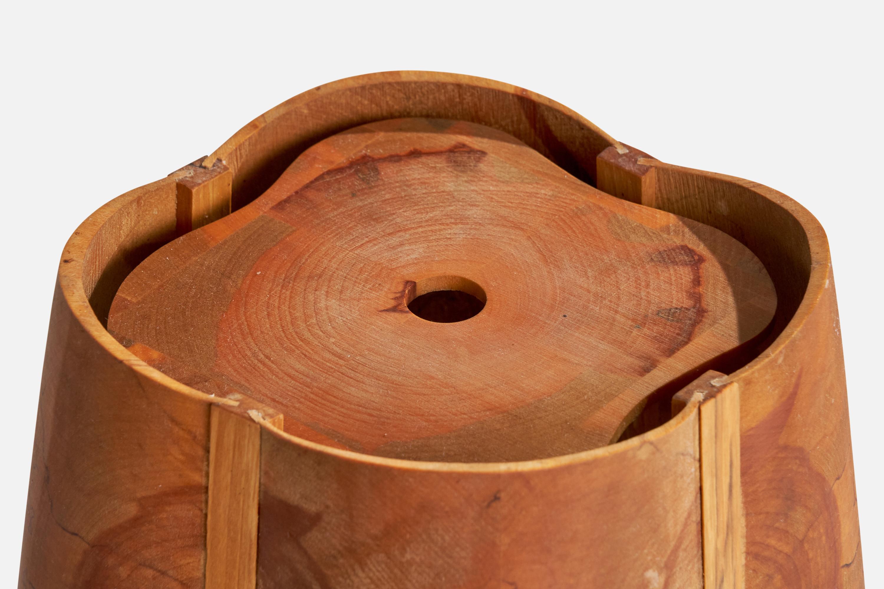Swedish Designer, Table Lamp, Birch, Sweden, 1970s For Sale 2