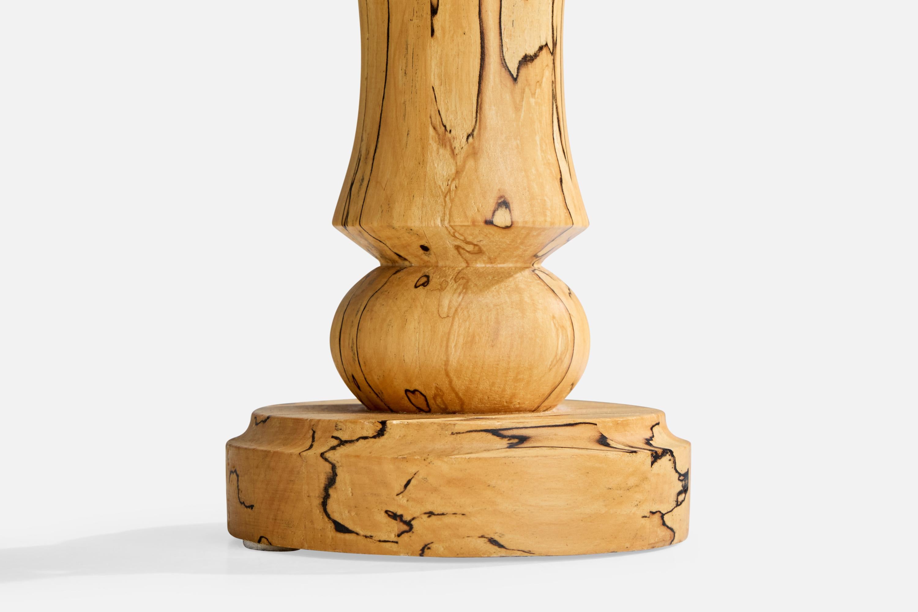 Swedish Designer, Table Lamp, Birch, Sweden, 1970s For Sale 1