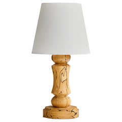 Swedish Designer, Table Lamp, Birch, Sweden, 1970s