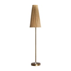 Swedish Designer, Table Lamp, Brass, Fabric, Sweden, 1940s