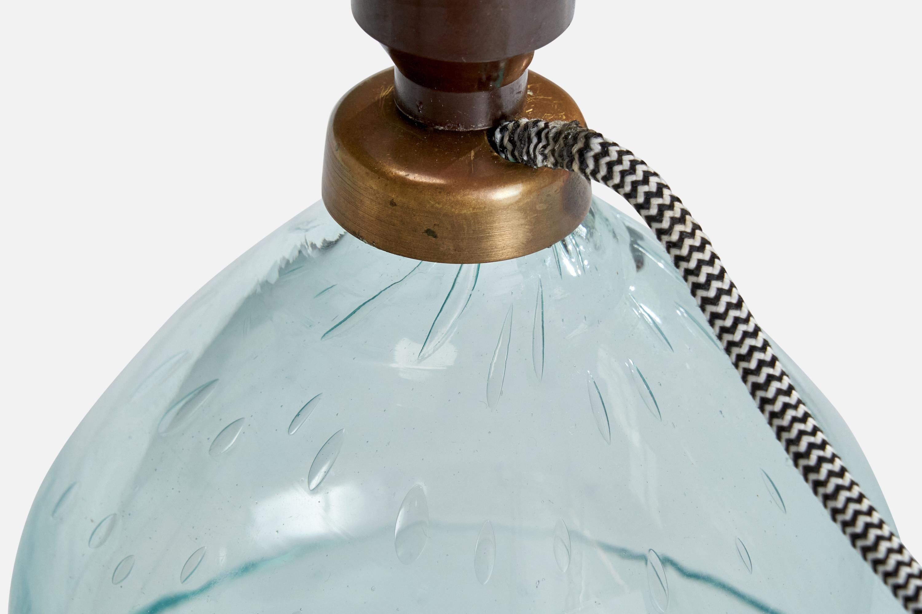 Suédois Designer suédois, lampe de bureau, laiton, verre, Suède, années 1930 en vente