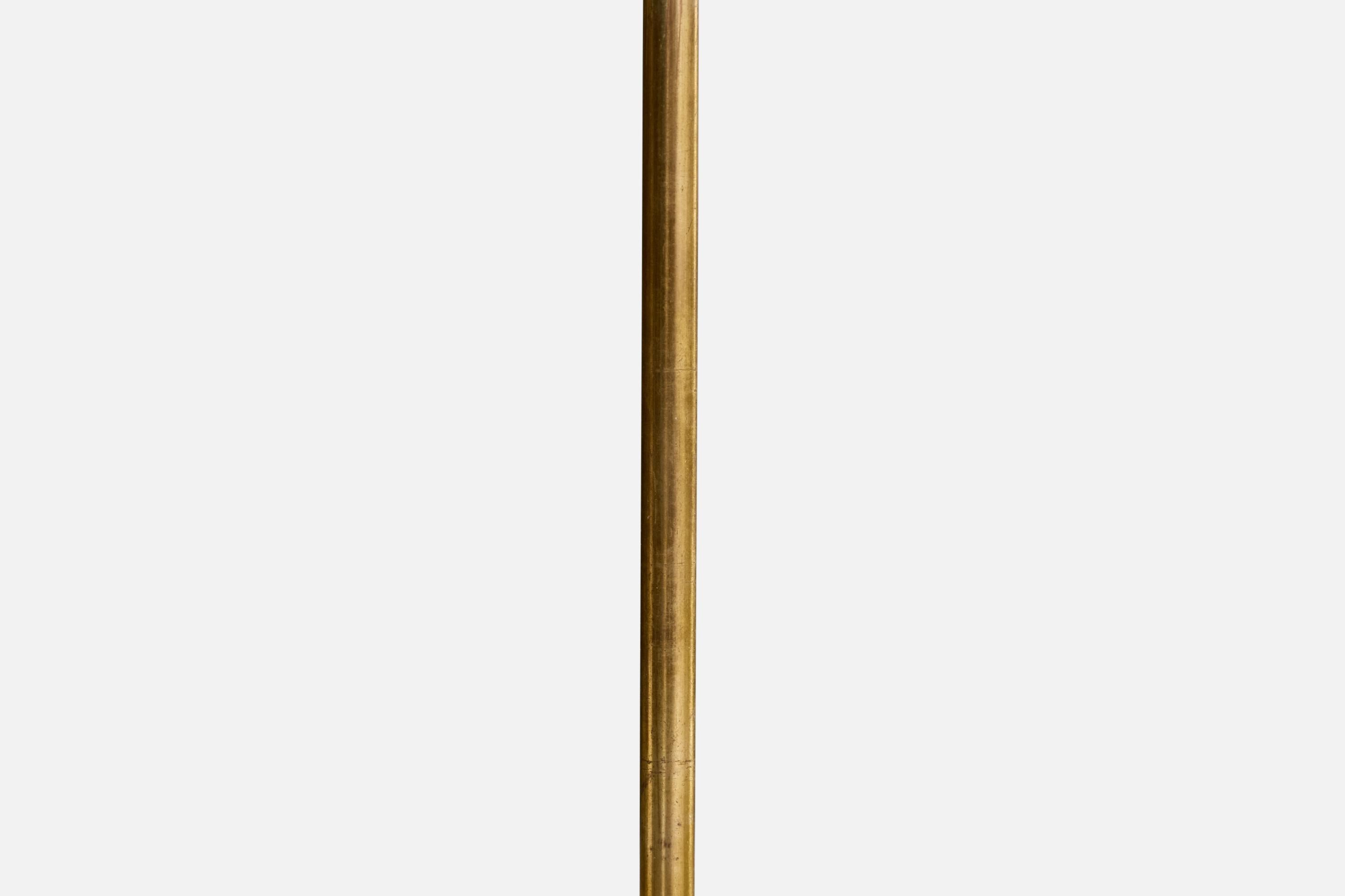 Suédois Designer suédois, lampe de bureau, laiton, verre, Suède, années 1940 en vente