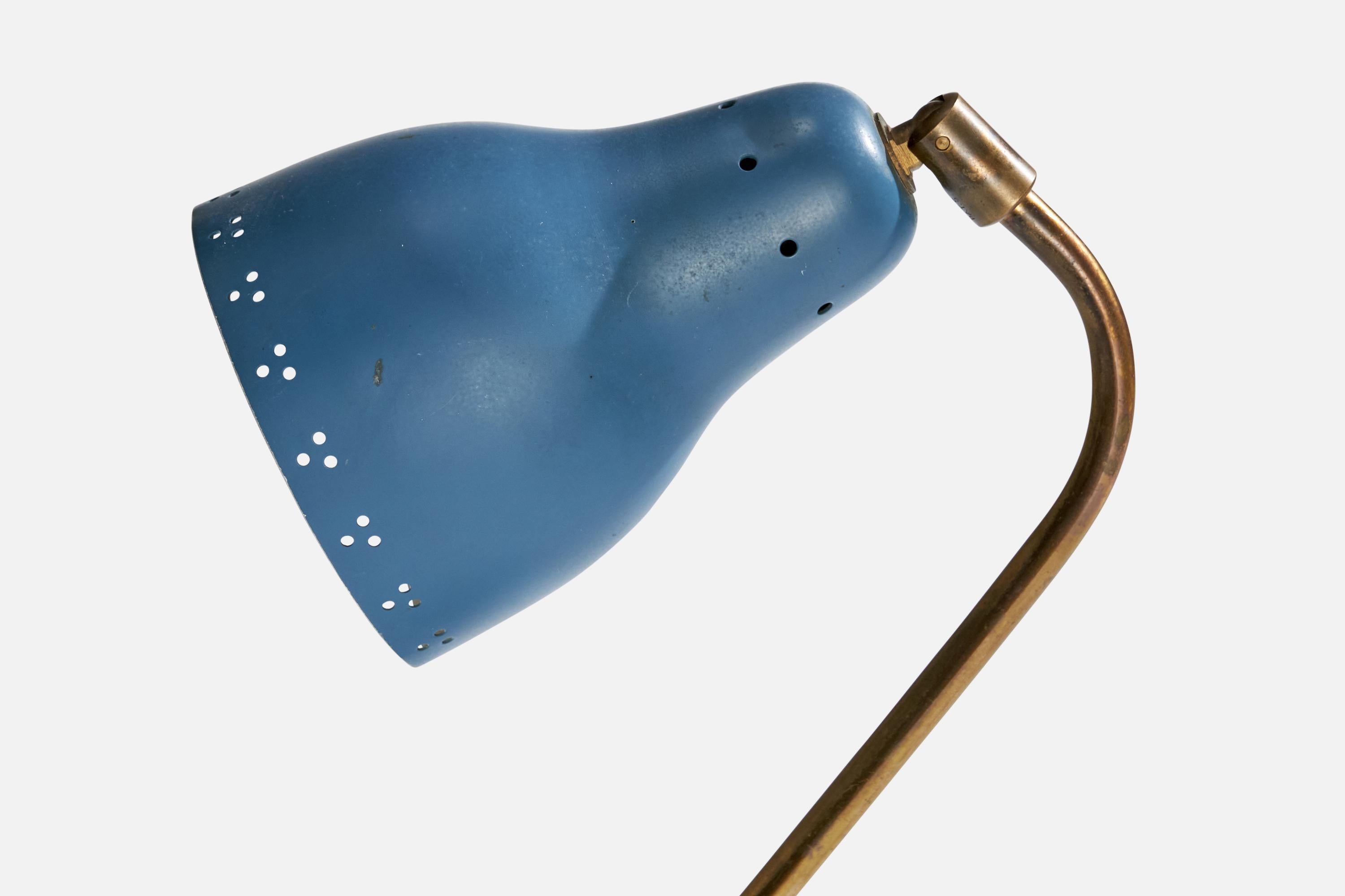 Mid-20th Century Swedish Designer, Table Lamp, Brass, Metal, Sweden, 1950s For Sale