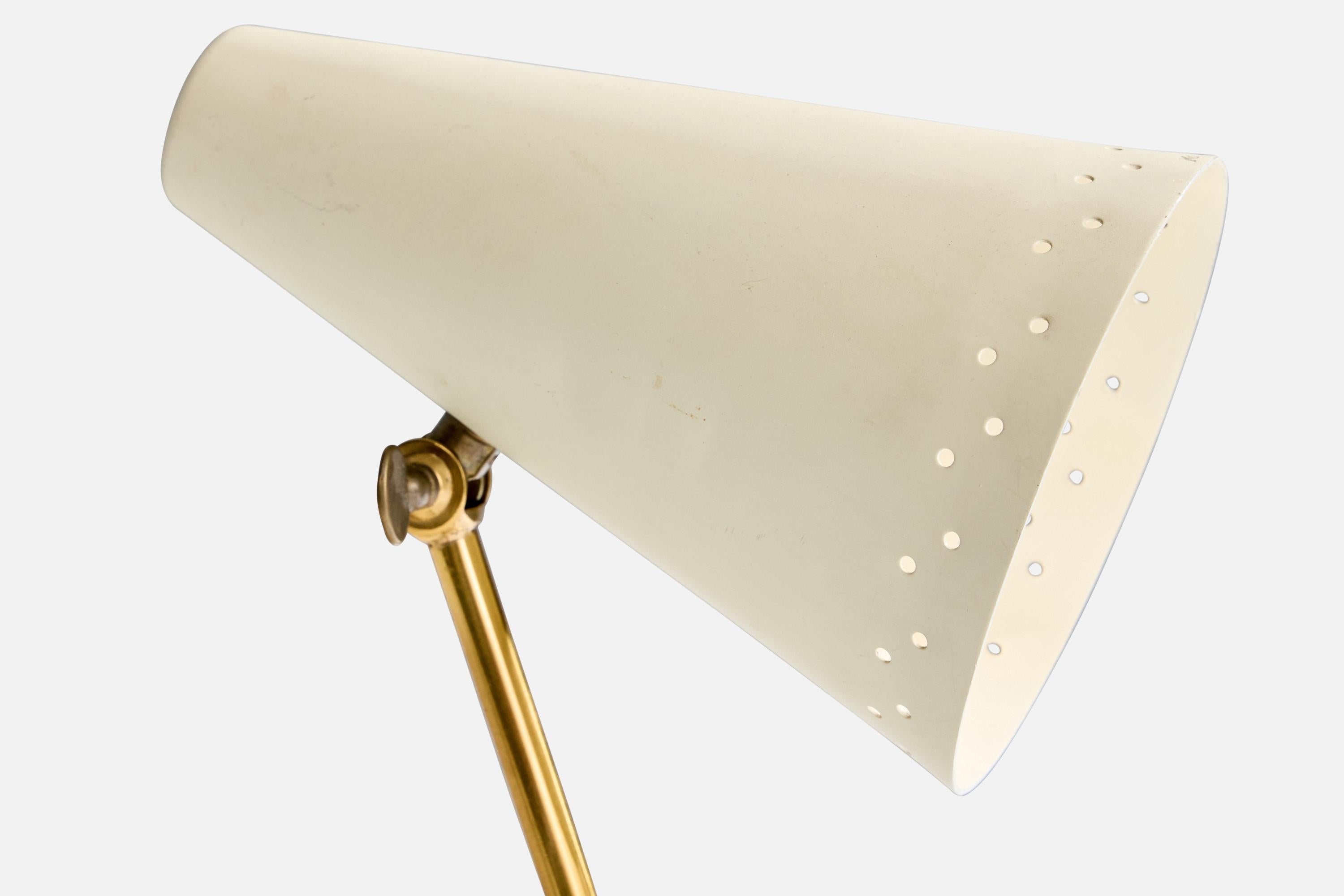 Mid-20th Century Swedish Designer, Table Lamp, Brass, Metal, Sweden, 1950s For Sale
