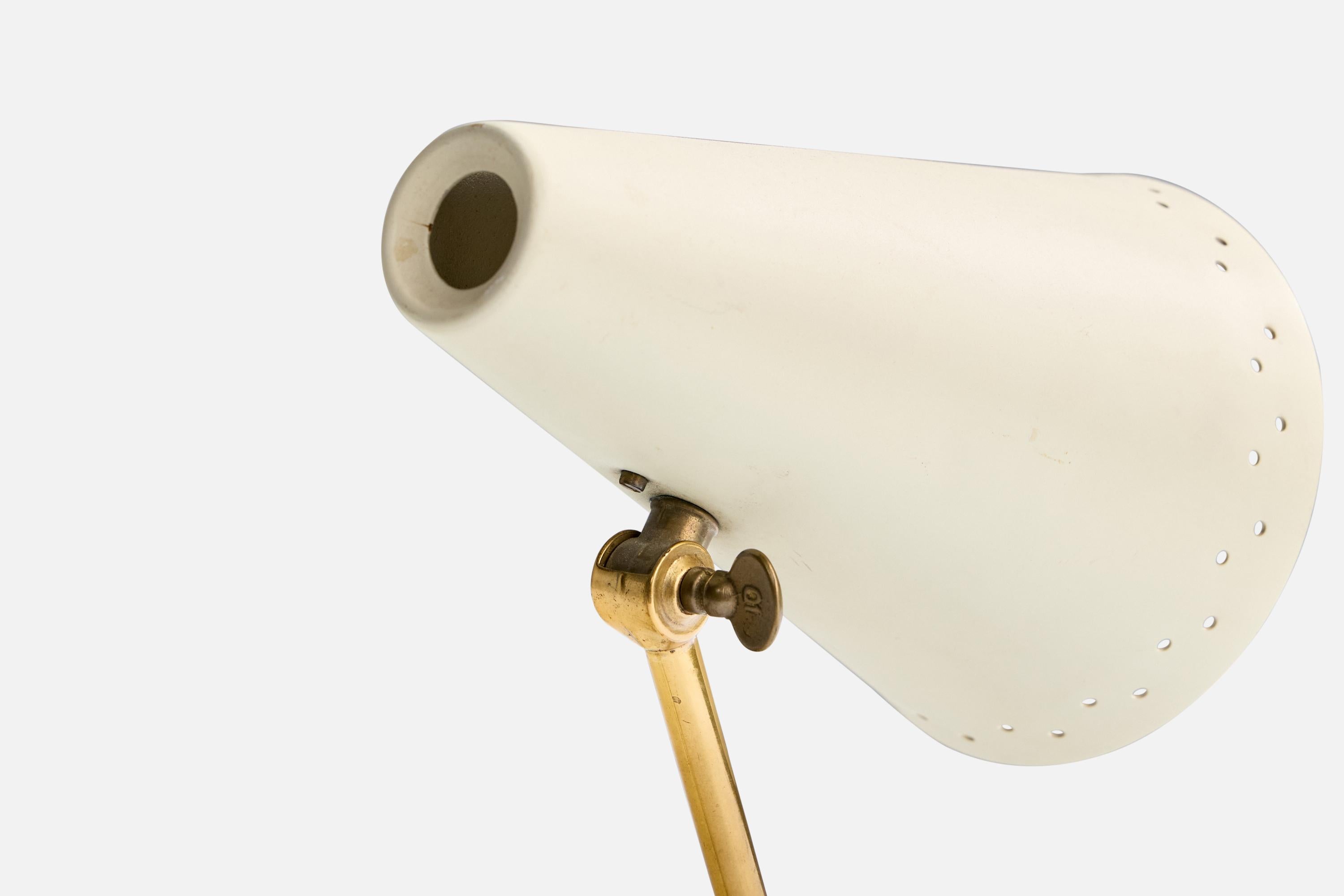 Swedish Designer, Table Lamp, Brass, Metal, Sweden, 1950s For Sale 1