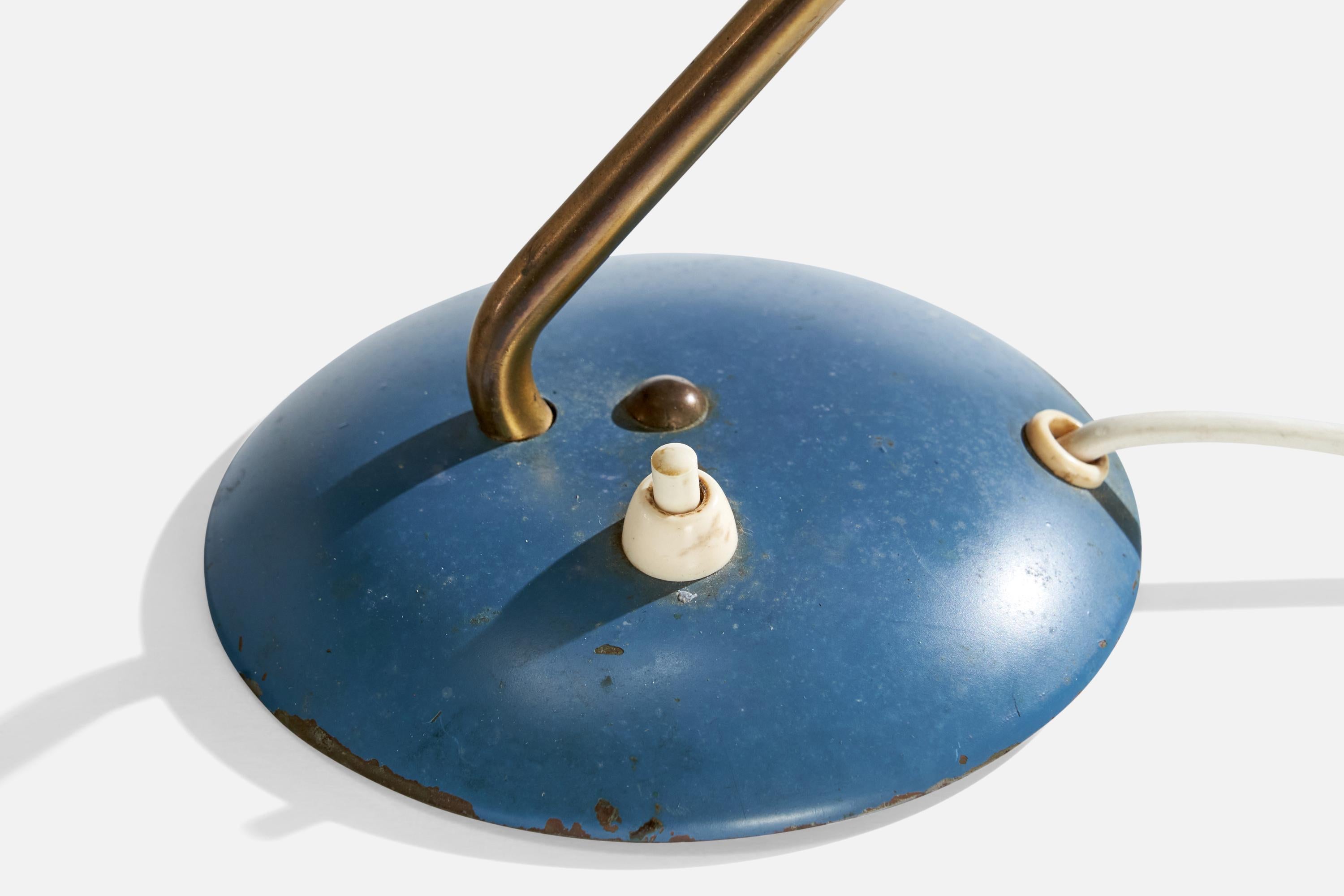 Swedish Designer, Table Lamp, Brass, Metal, Sweden, 1950s For Sale 3