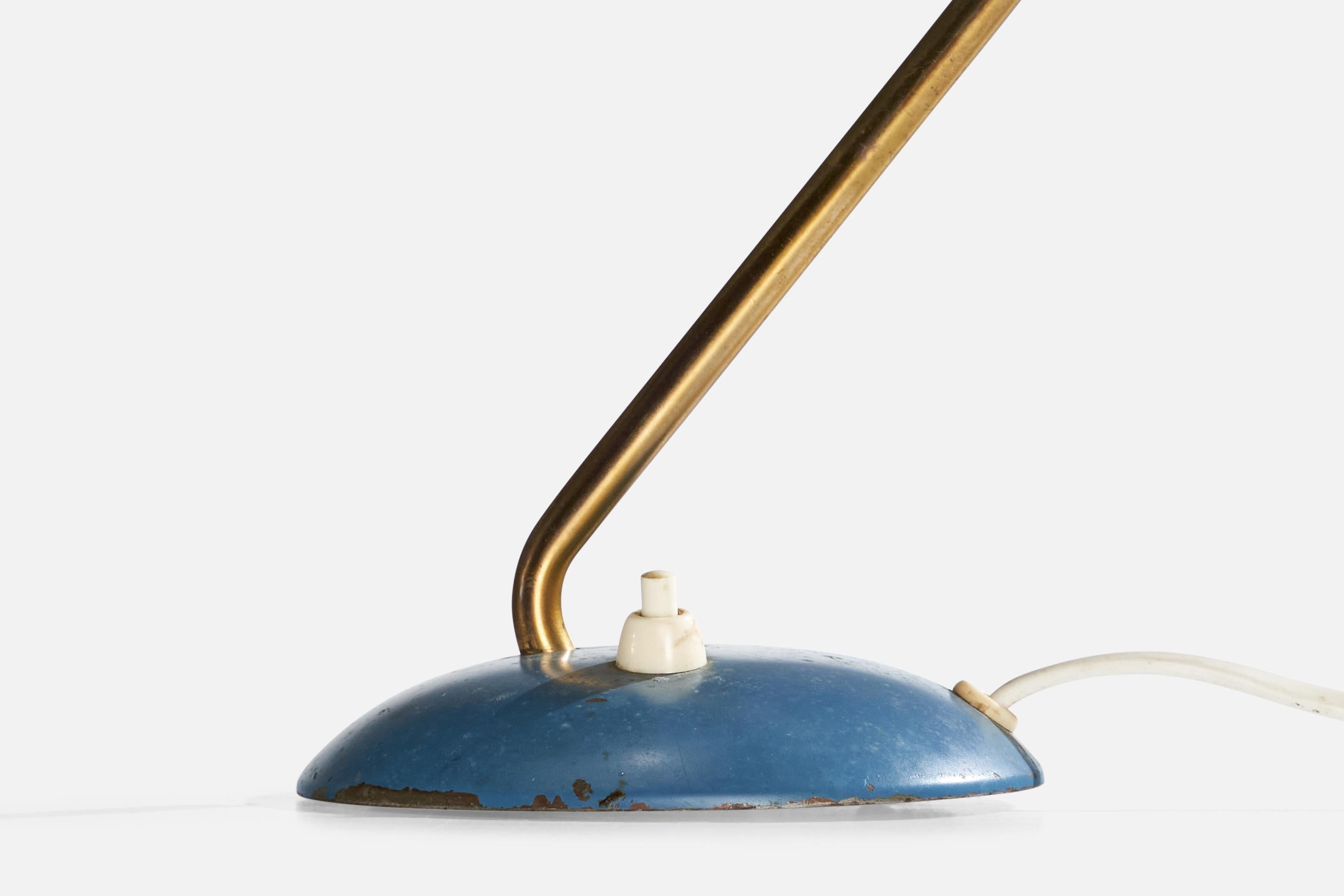 Swedish Designer, Table Lamp, Brass, Metal, Sweden, 1950s For Sale 4