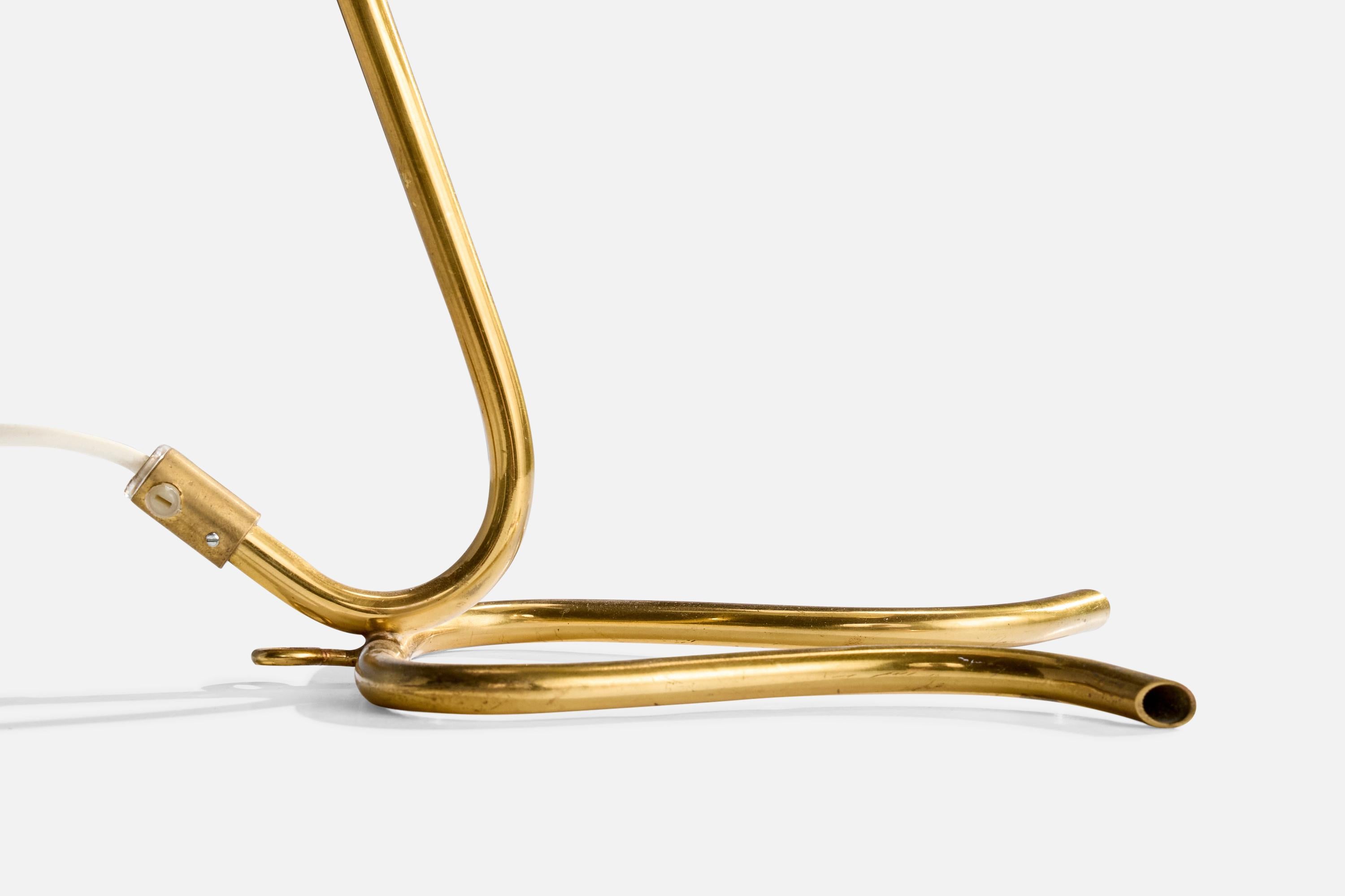 Swedish Designer, Table Lamp, Brass, Metal, Sweden, 1950s For Sale 3