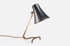 Designer suédois, lampe de bureau, laiton, métal, Suède, années 1950