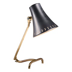 Swedish Designer, Table Lamp, Brass, Metal, Sweden, 1950s