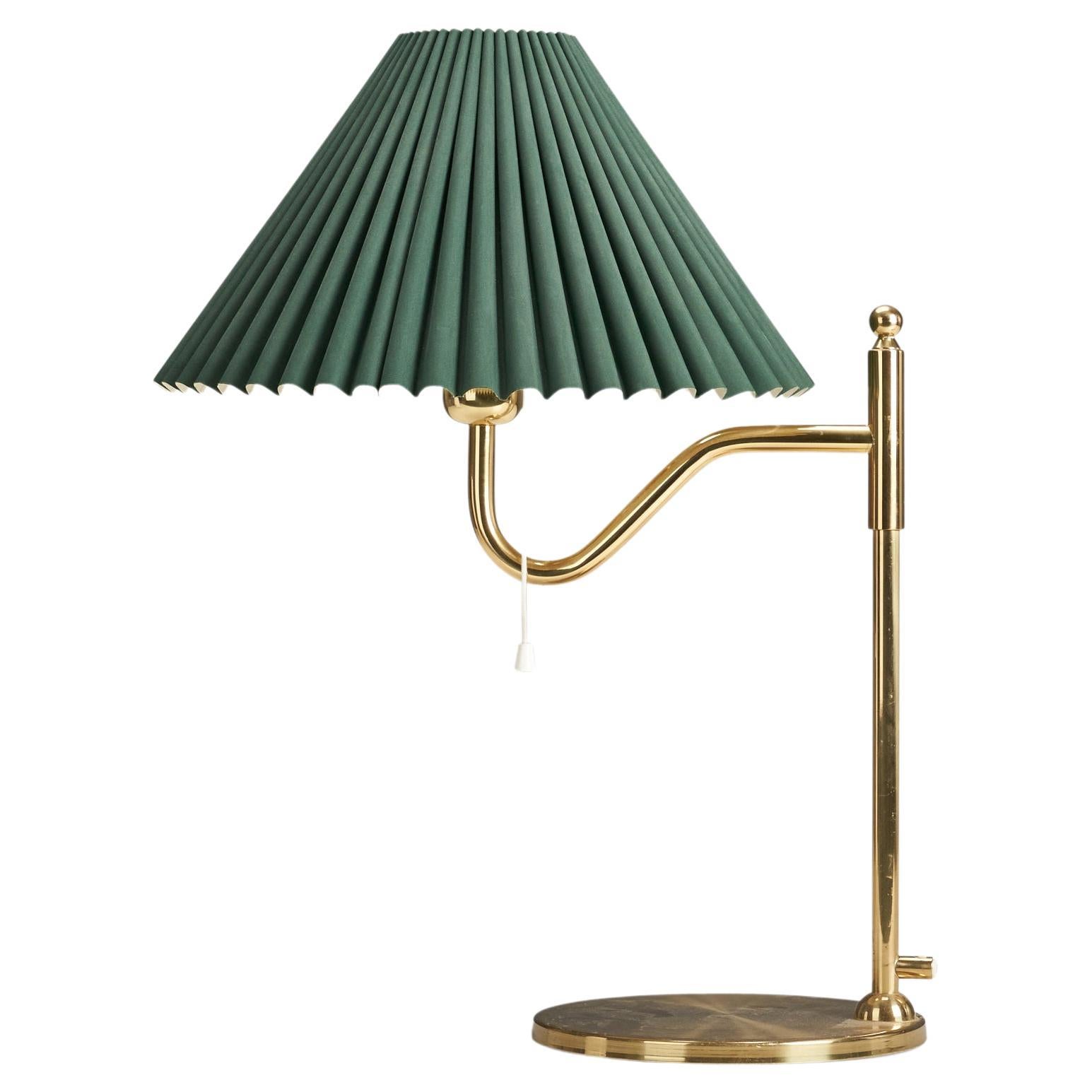 Swedish Designer, Table Lamp, Brass, Paper, Sweden, 1970s For Sale