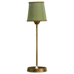 Lampada da tavolo di design svedese, ottone, pergamena, Svezia, anni '40
