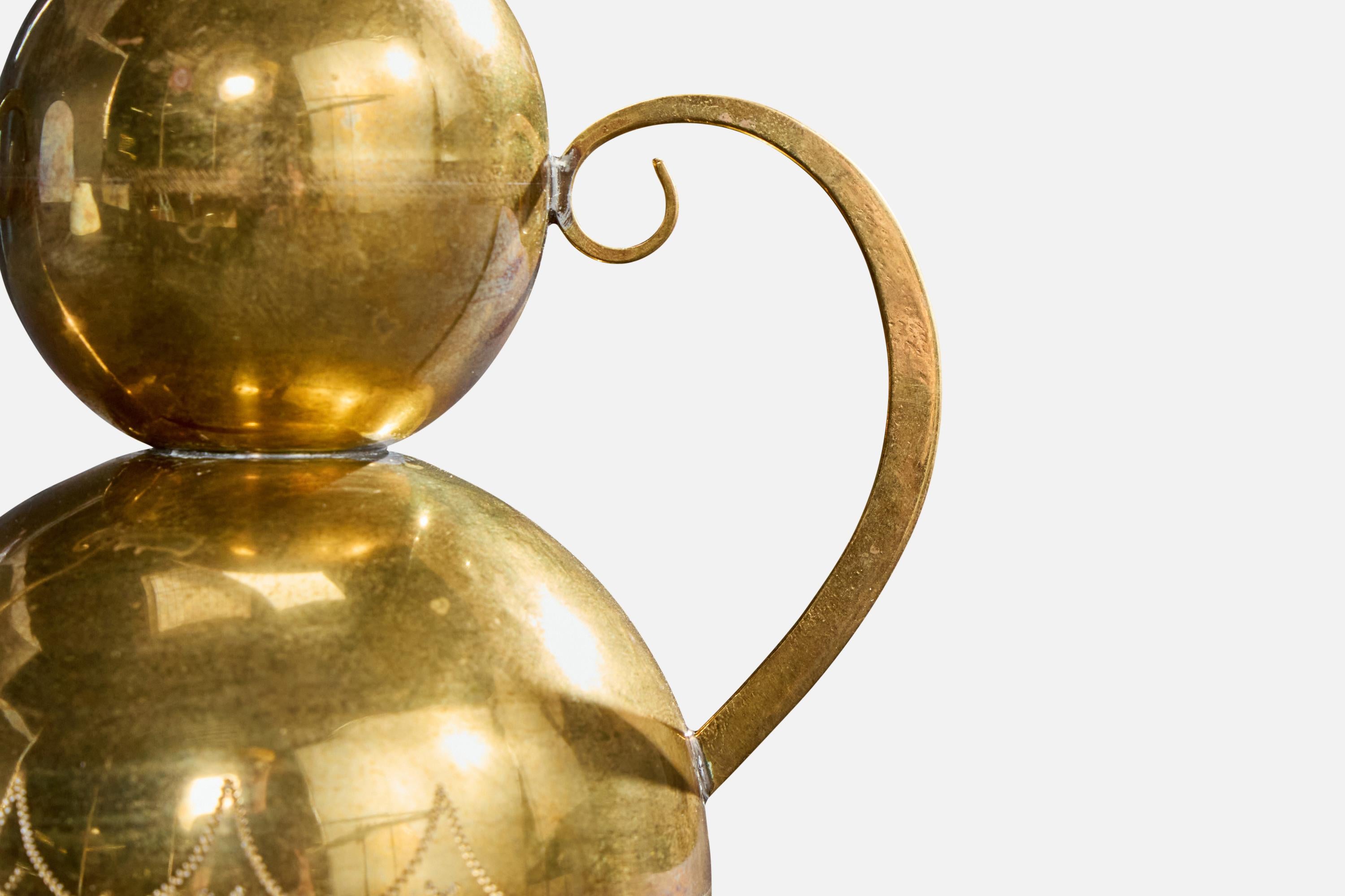 Swedish Designer, Table Lamp, Brass, Sweden, 1930s For Sale 1
