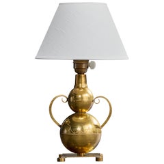 Swedish Designer, Table Lamp, Brass, Sweden, 1930s