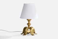 Swedish Designer, Table Lamp, Brass, Sweden, 1940s