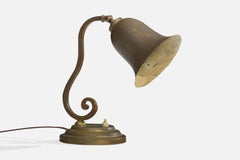Lampada da tavolo di design svedese, ottone, Svezia, anni '1940