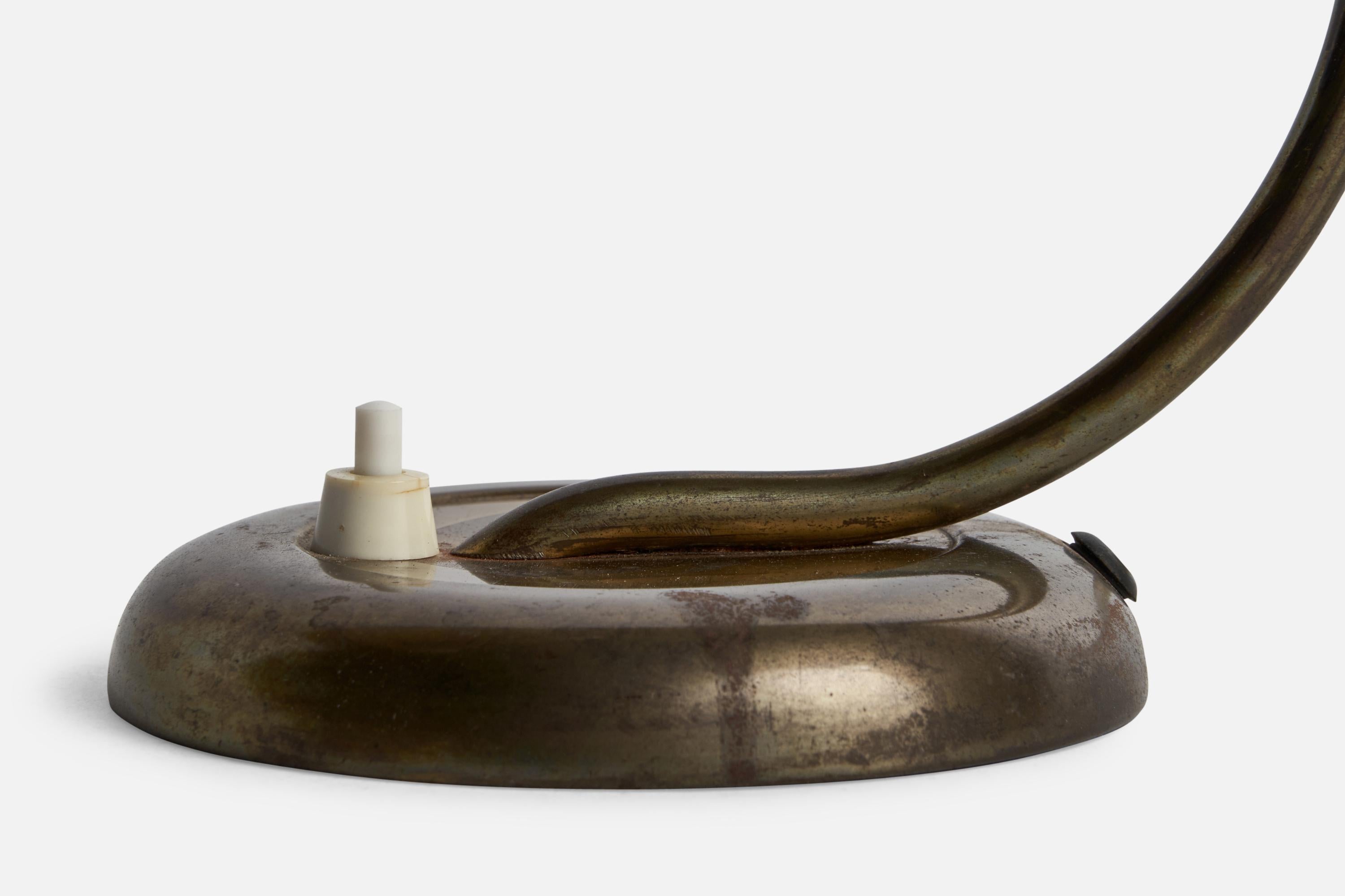 Swedish Designer, Table Lamp, Brass, Sweden, 1940s For Sale 2