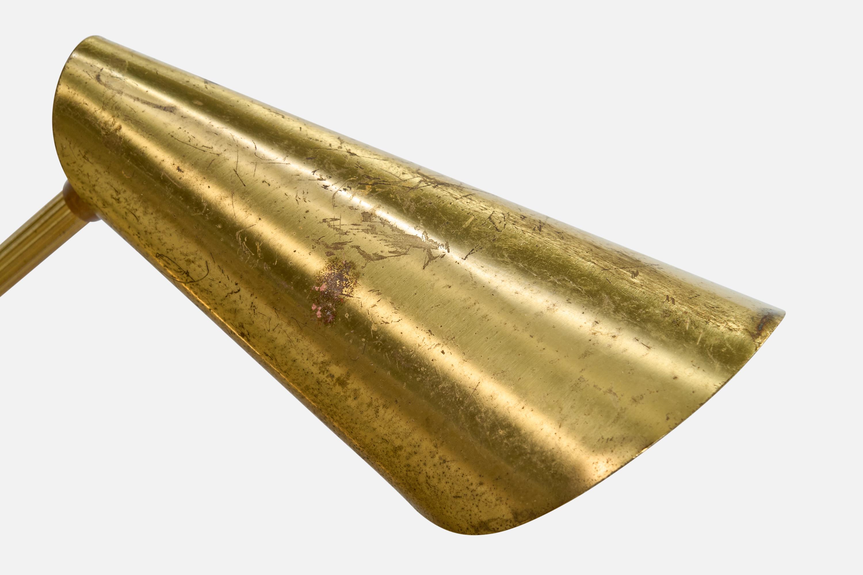 Swedish Designer, Table Lamp, Brass, Sweden, 1940s For Sale 3