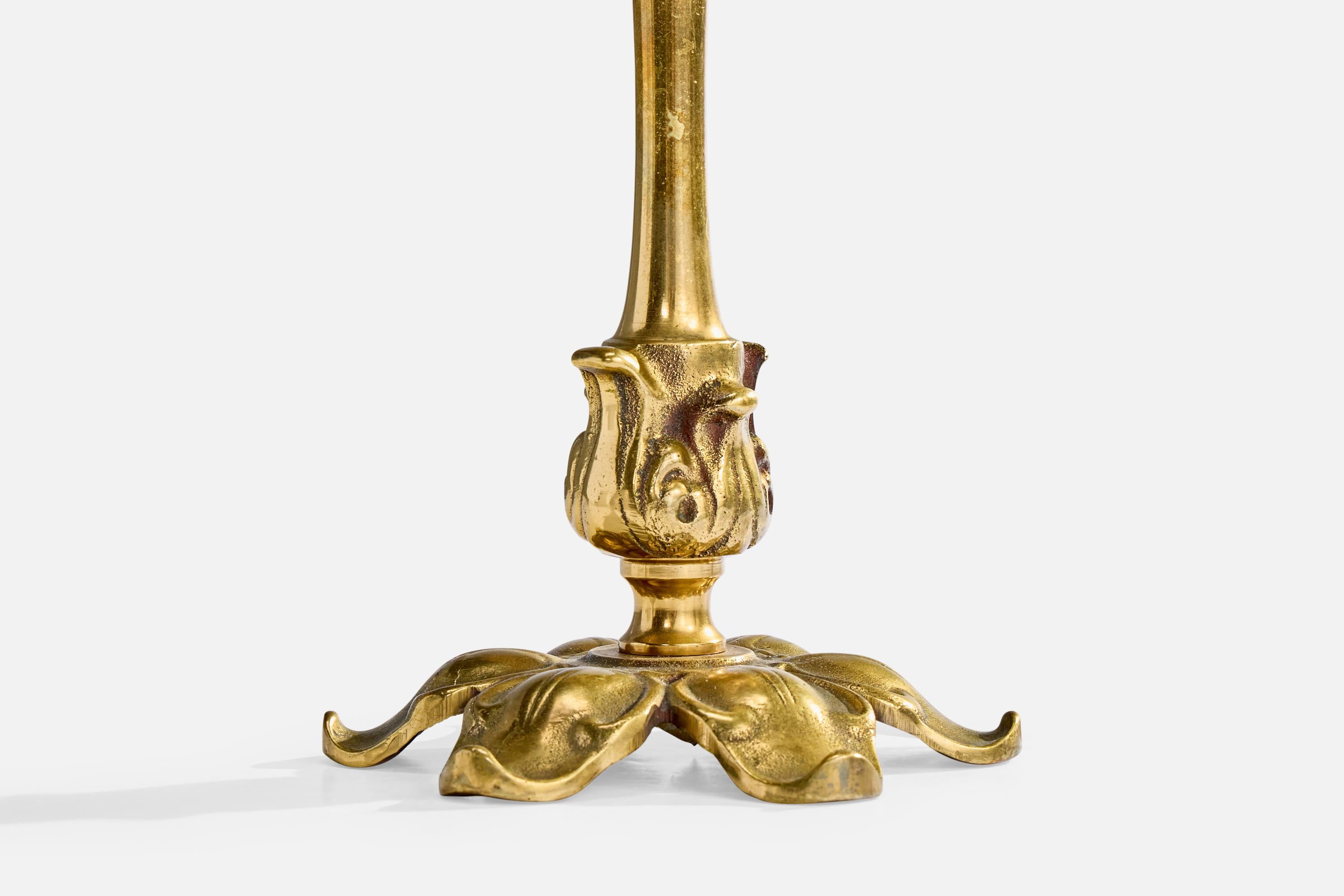 Schwedische Designerin, Tischlampe, Messing, Schweden, 1940er Jahre im Angebot 2