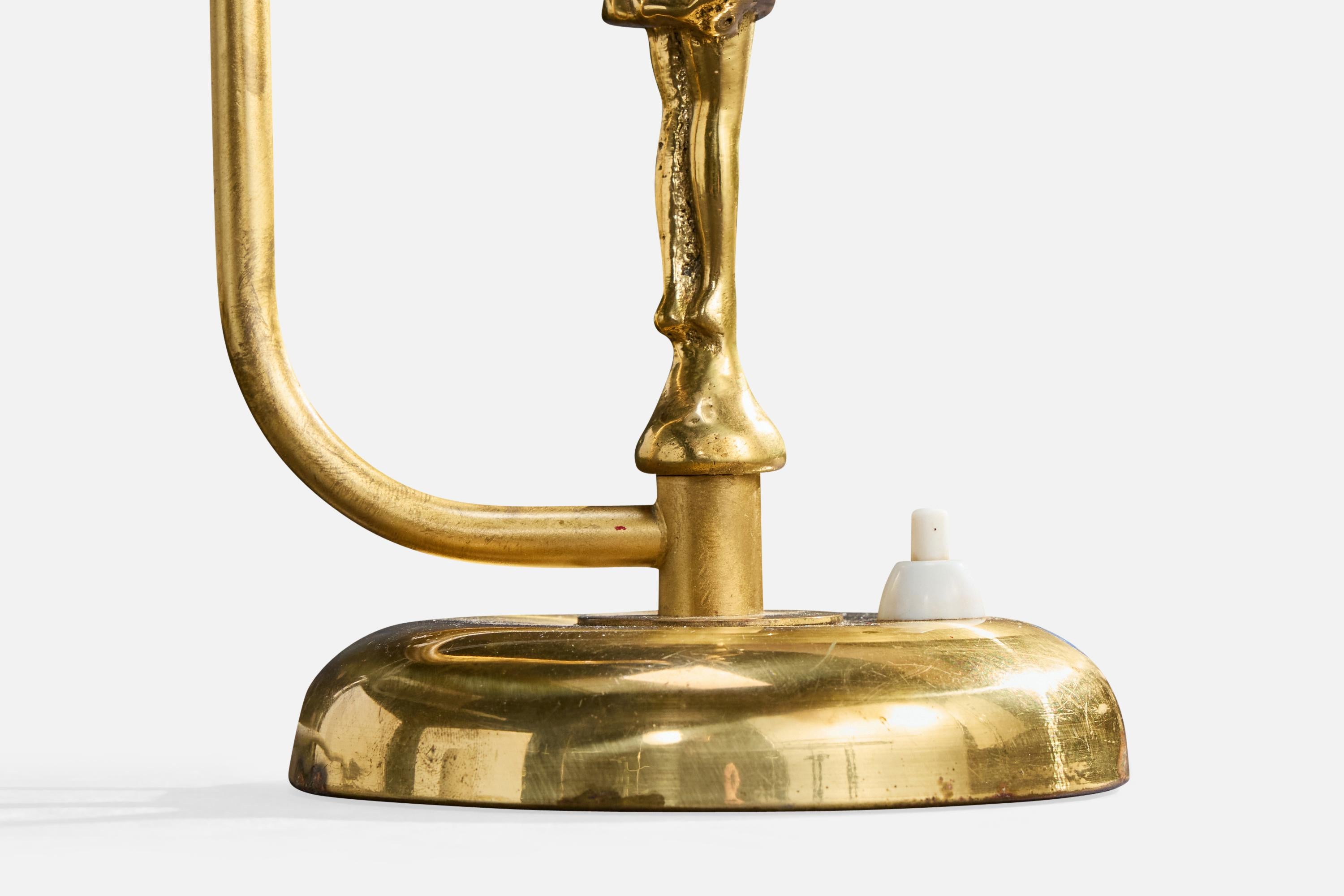 Diseñador sueco, lámpara de mesa, latón, Suecia, años 1940 Latón en venta