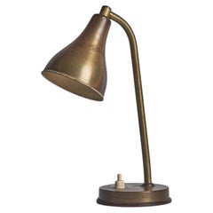 Swedish Designer, Table Lamp, Brass, Sweden, 1940s