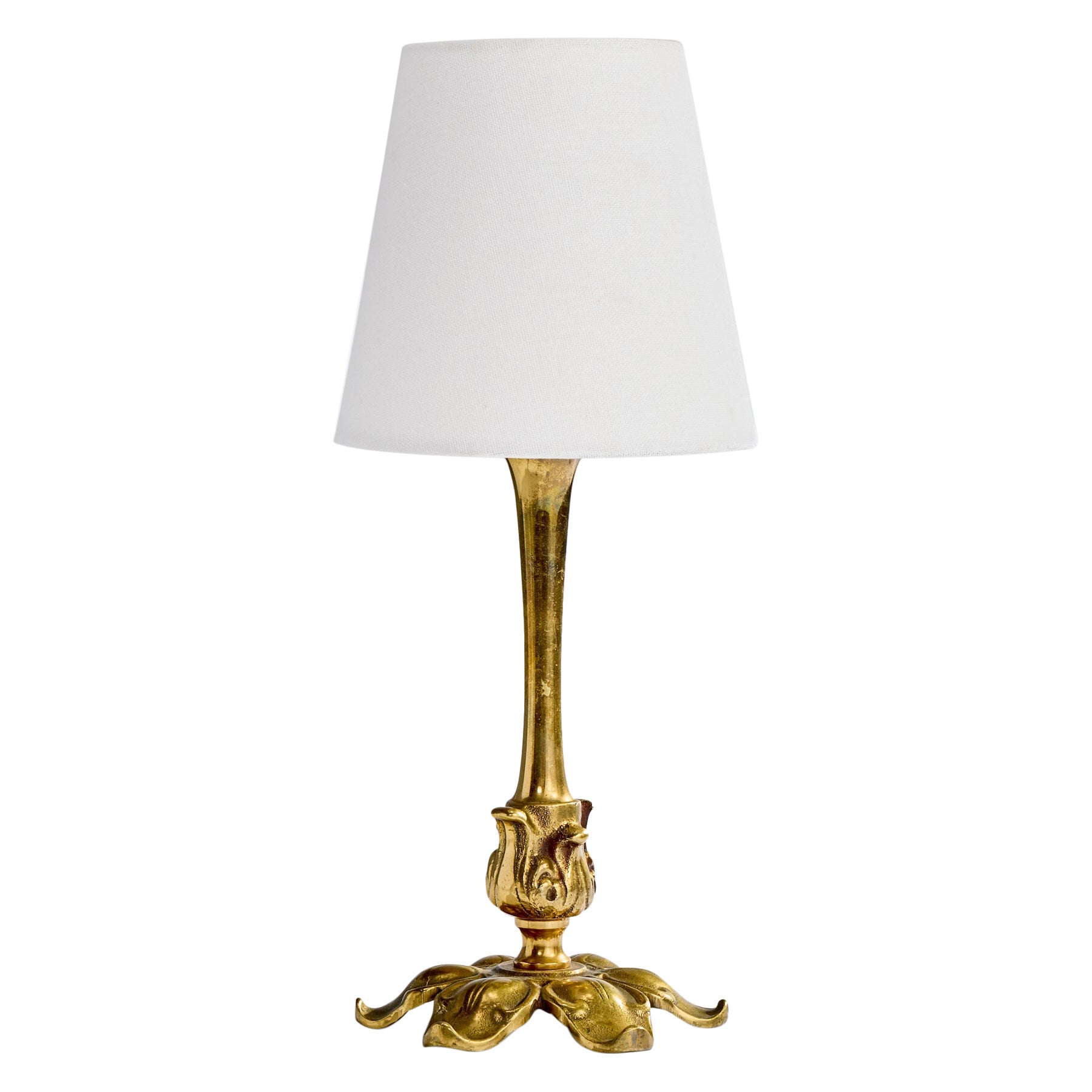 Swedish Designer, Table Lamp, Brass, Sweden, 1940s