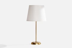Swedish Designer, Table Lamp, Brass, Sweden, 1950s