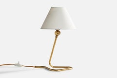 Swedish Designer, Table Lamp, Brass, Sweden, 1950s