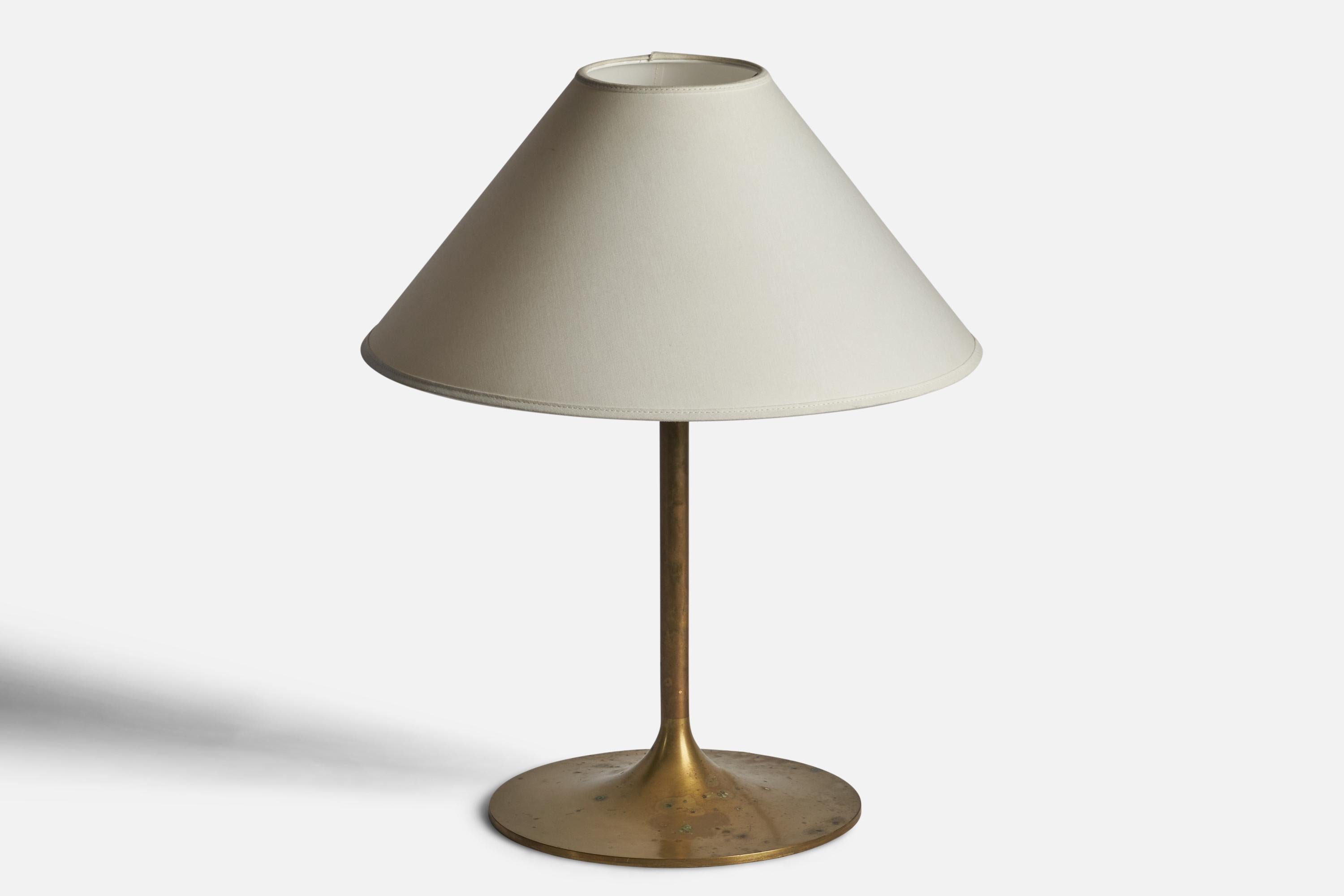 Mid-Century Modern Swedish Designer, Table Lamp, Brass, Sweden, 1950s For Sale