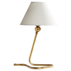 Swedish Designer, Table Lamp, Brass, Sweden, 1950s