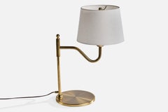 Swedish Designer, Table Lamp, Brass, Sweden, 1970s