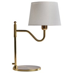 Swedish Designer, Table Lamp, Brass, Sweden, 1970s