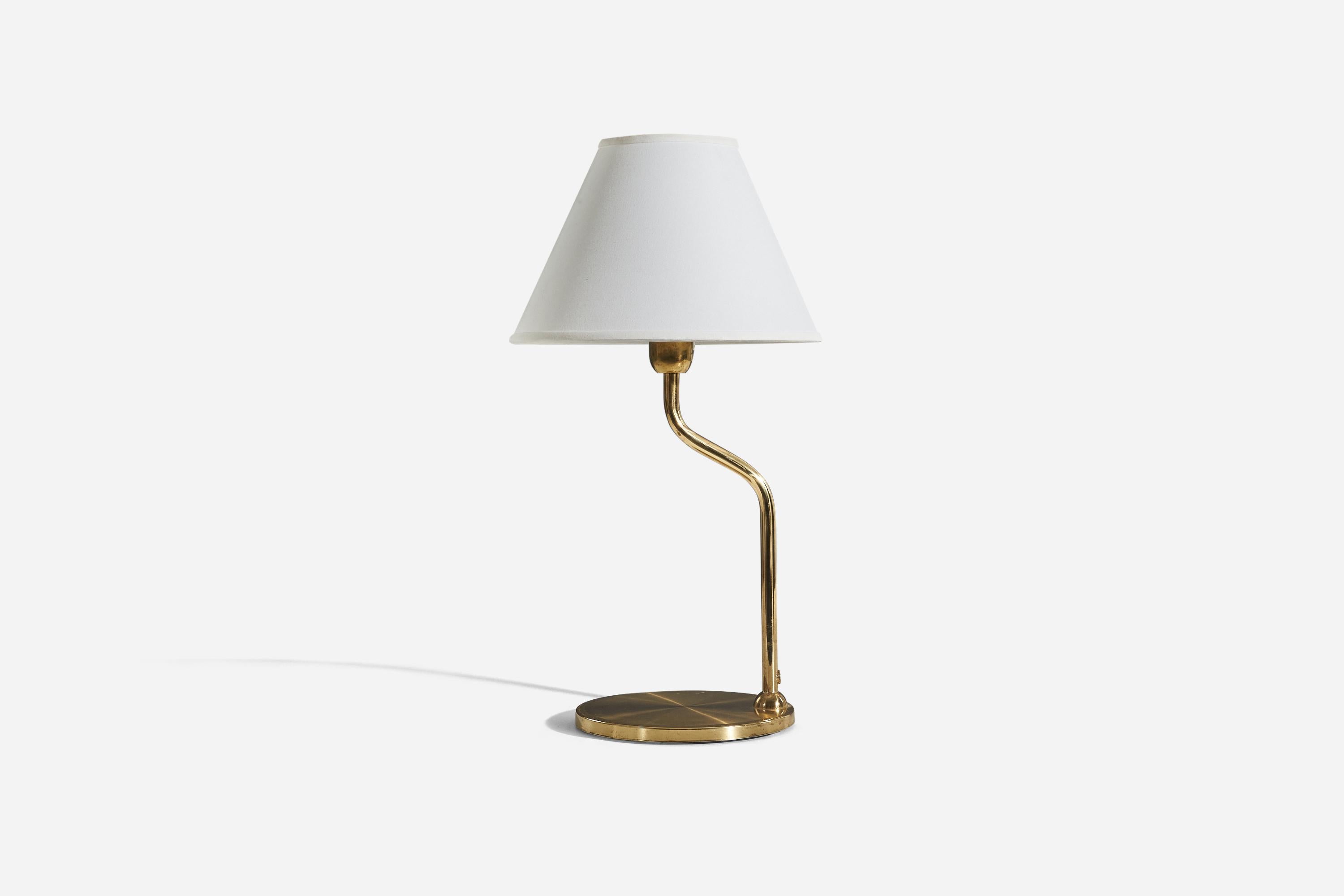 Late 20th Century Swedish Designer, Table Lamp, Brass, Sweden, C. 1970s For Sale