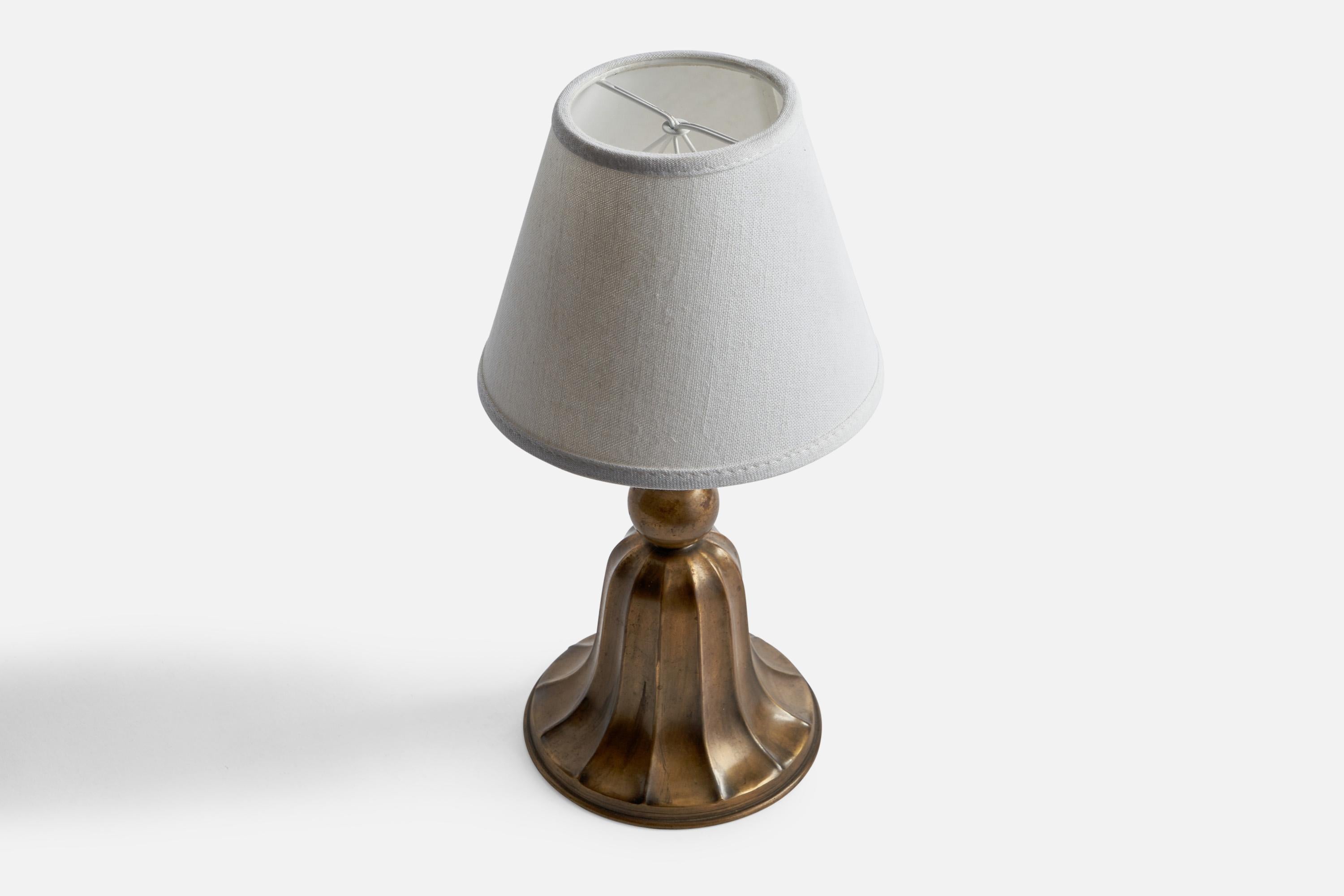Scandinavian Modern Swedish Designer, Table Lamp, Bronze, Sweden, 1930s For Sale