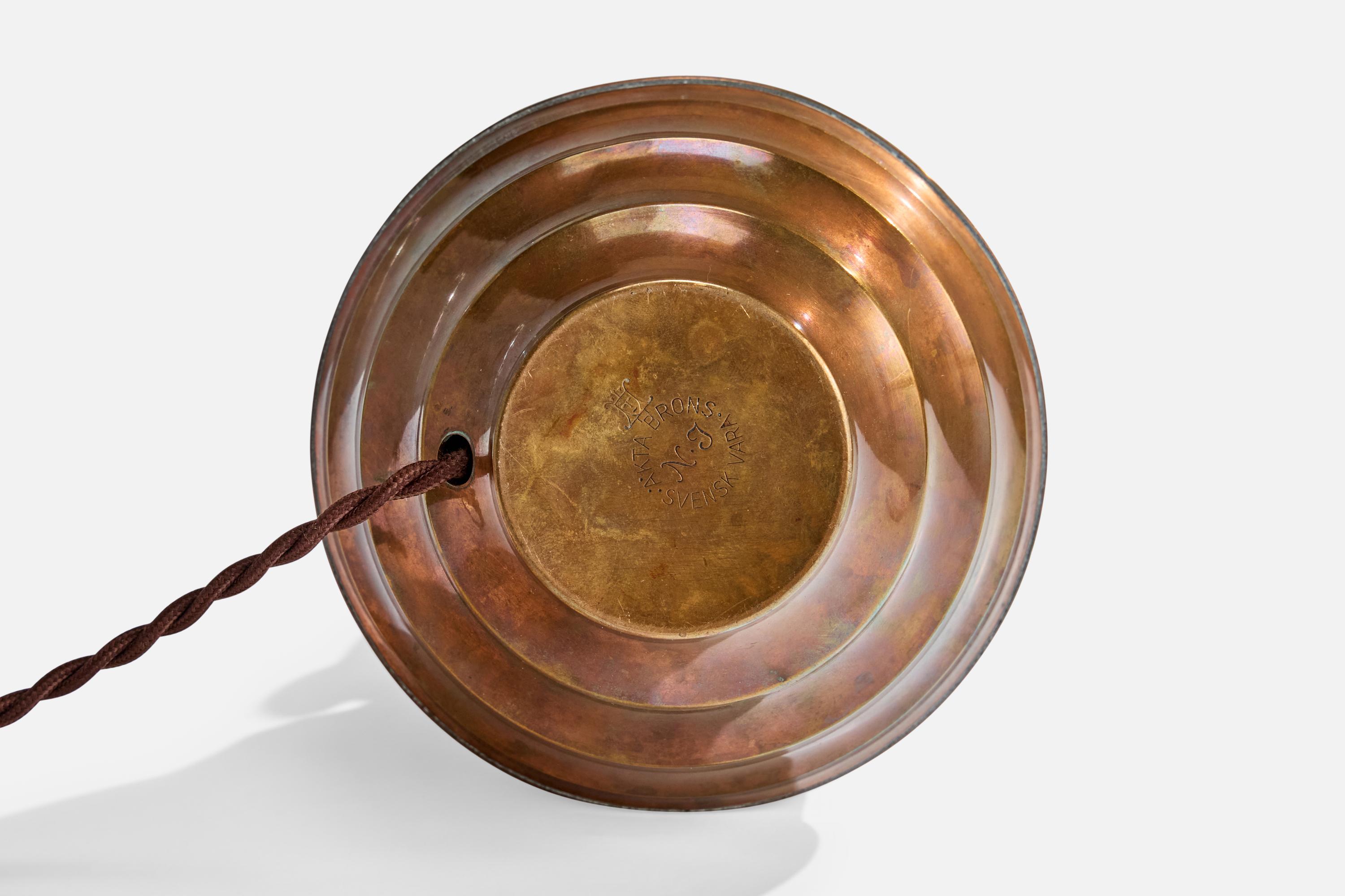 Diseñador sueco, Lámpara de mesa, Bronce, Suecia, años 30 en venta 2