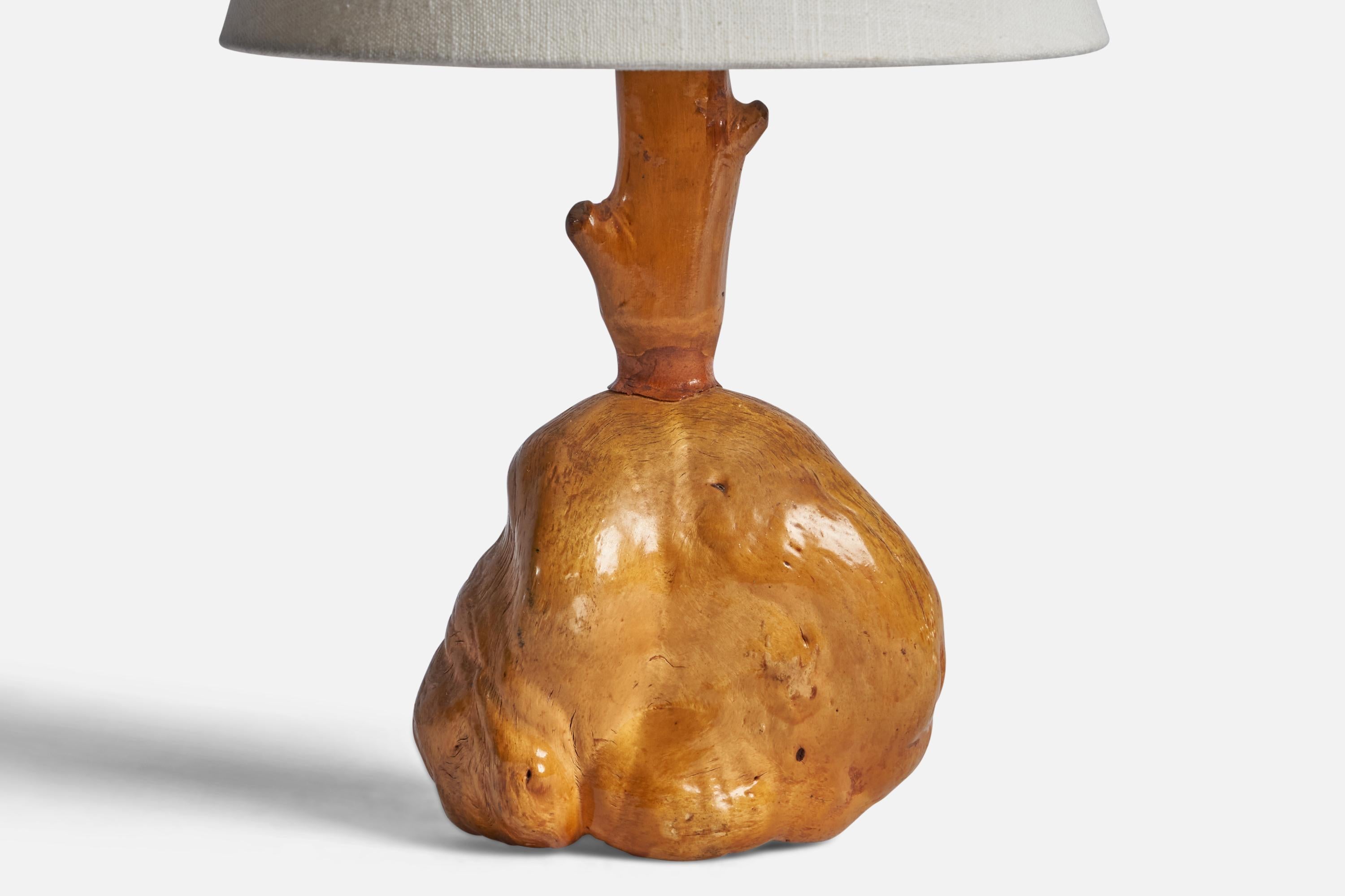 Mid-20th Century Swedish Designer, Table Lamp, Burl, Sweden, 1960s For Sale