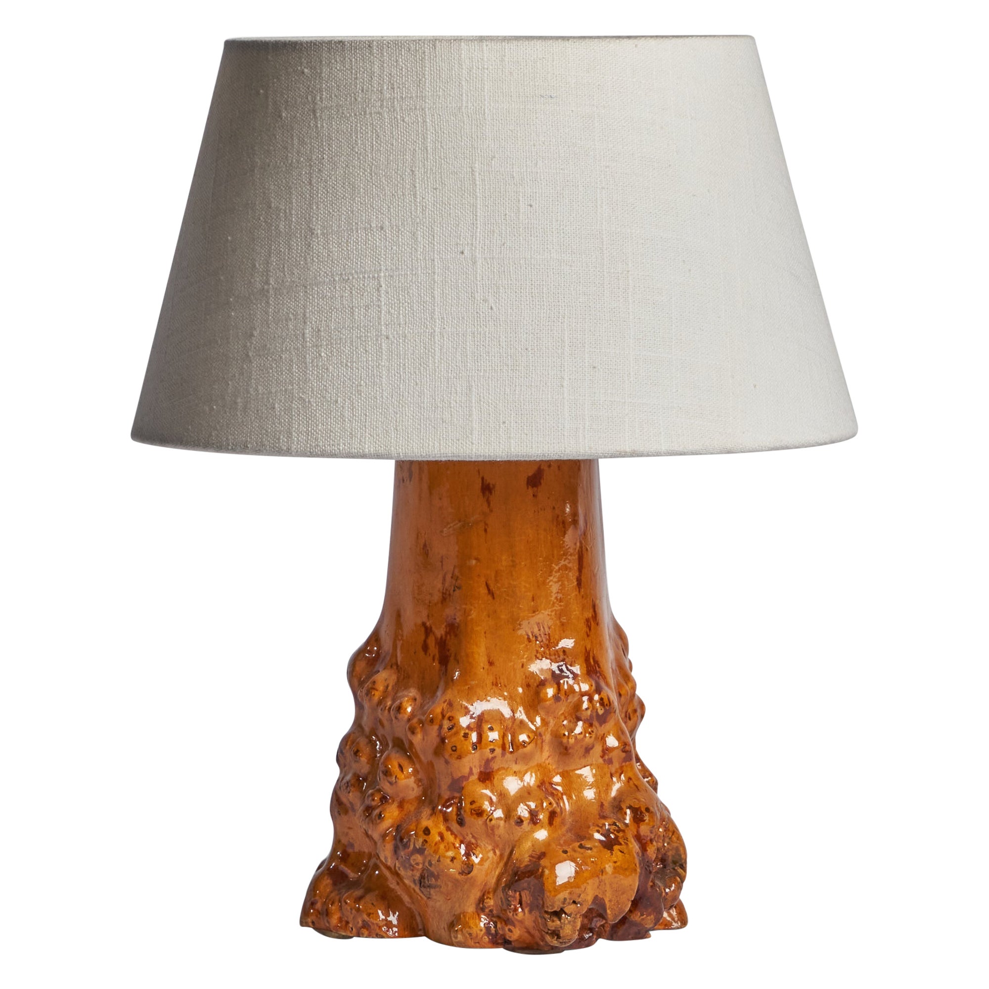 Designer suédois, lampe de bureau, bois de ronce, Suède, années 1940 en vente