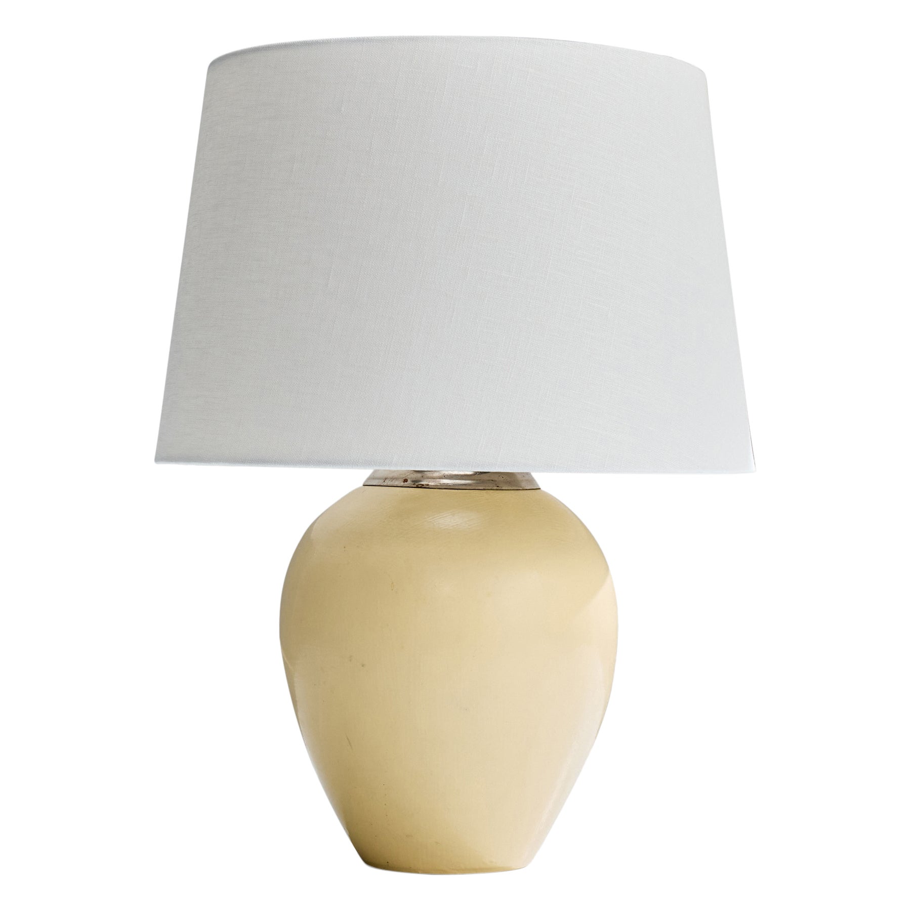 Schwedische Designerin, Tischlampe, Keramik, Metall, Schweden, 1930er Jahre im Angebot