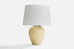 Schwedische Designerin, Tischlampe, Keramik, Metall, Schweden, 1930er Jahre