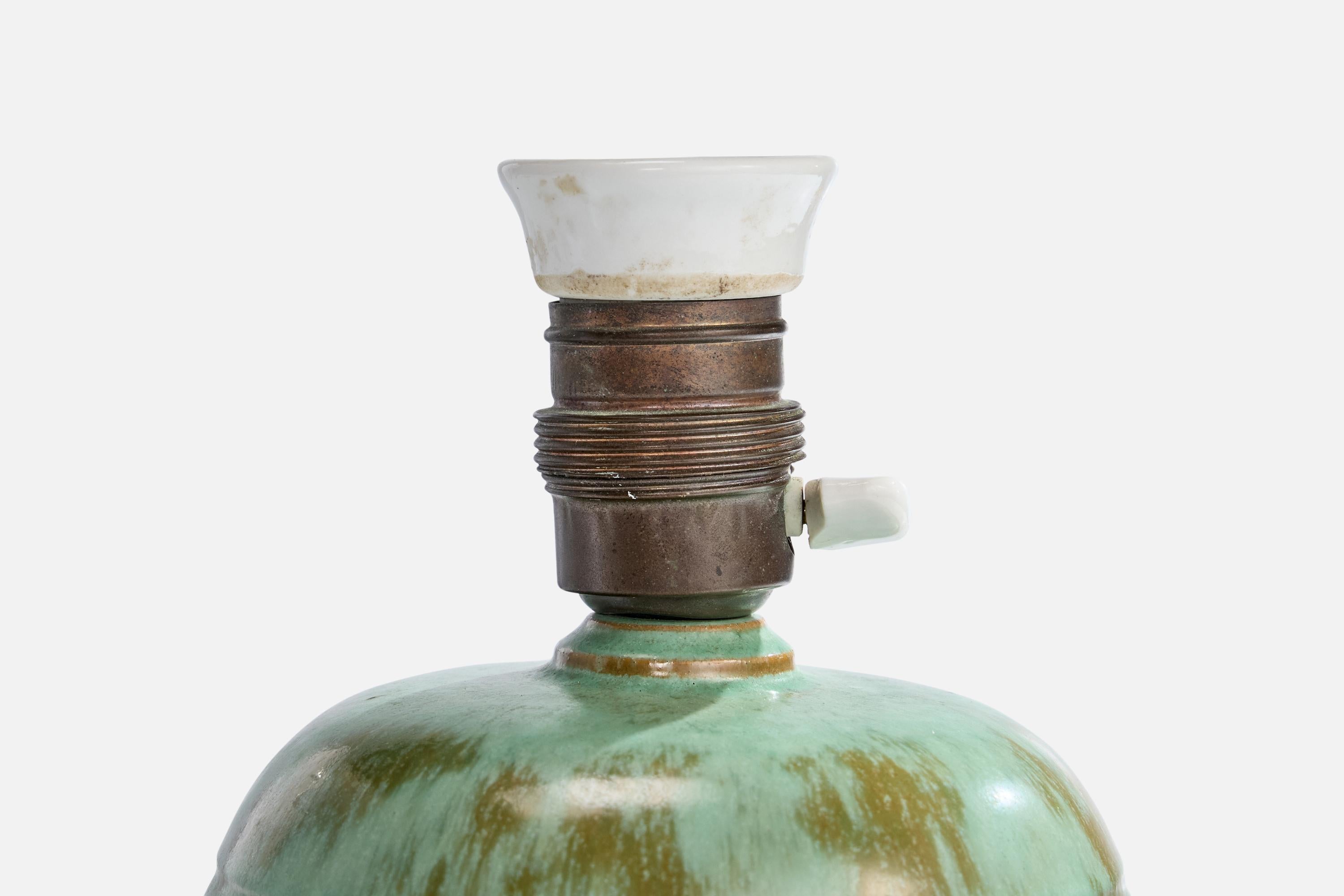Schwedische Designerin, Tischlampe, Keramik, Schweden, 1930er Jahre (Mitte des 20. Jahrhunderts) im Angebot