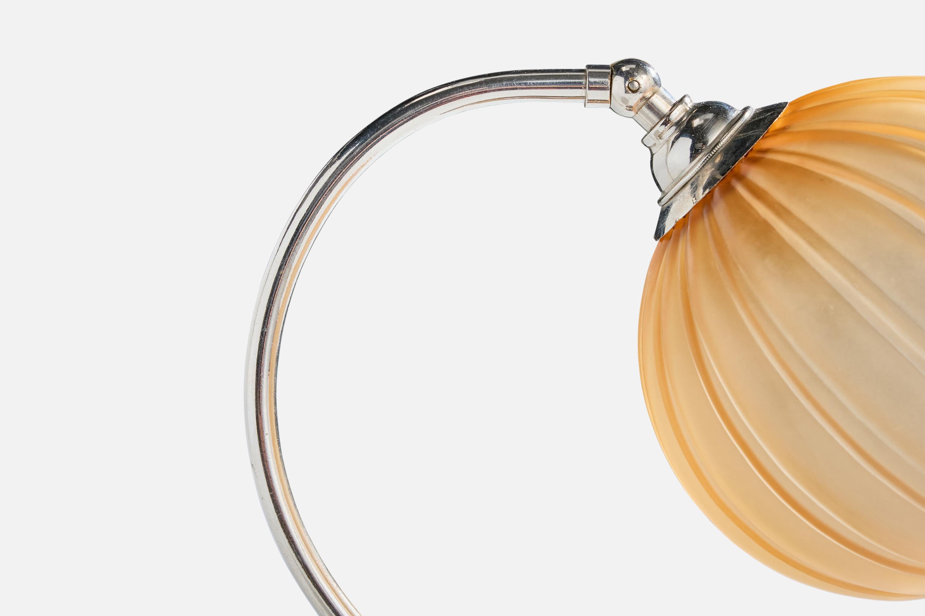 Swedish Designer, Table Lamp, Chrome, Glass, Sweden, 1930s For Sale 2