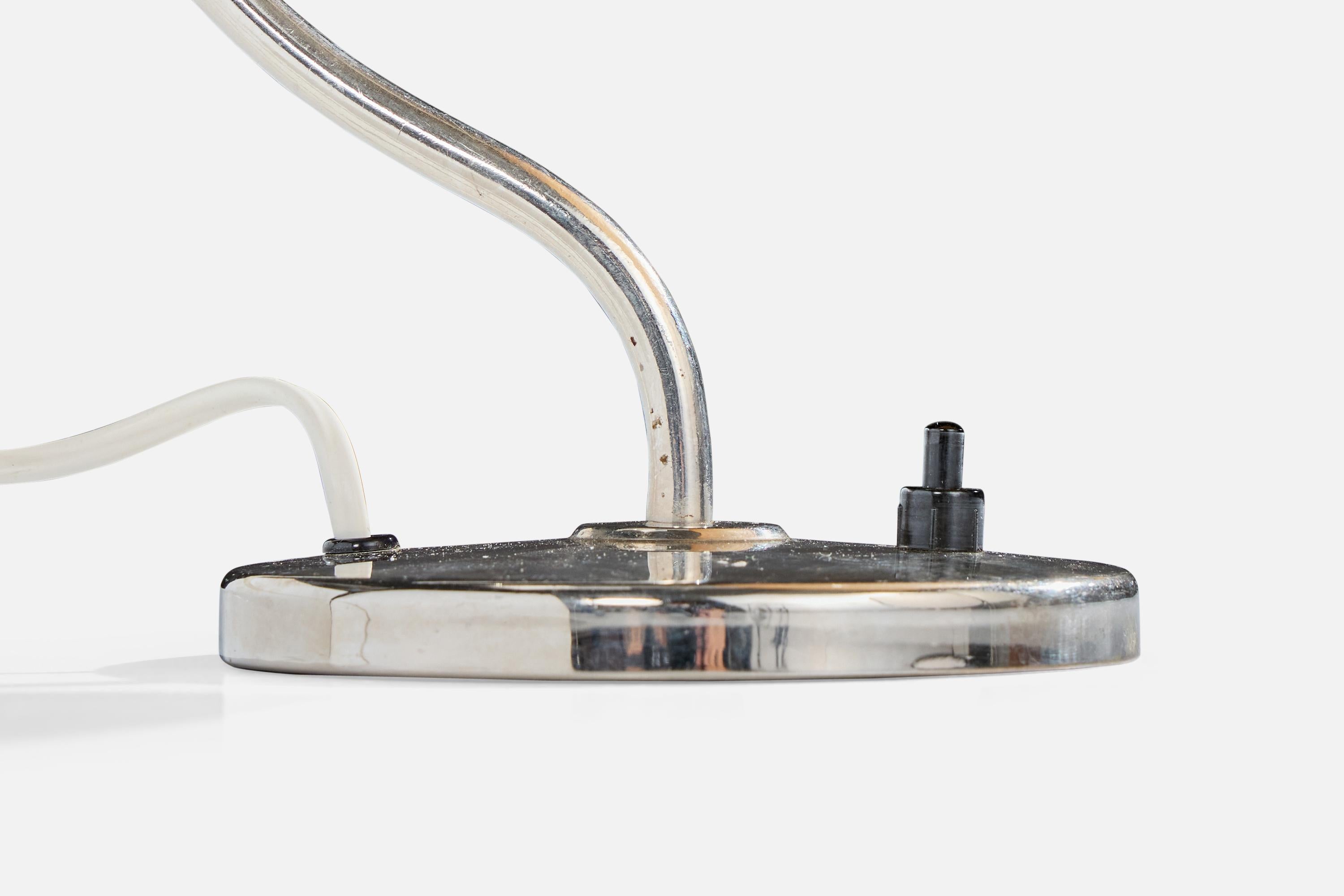 Swedish Designer, Table Lamp, Chrome, Glass, Sweden, 1930s For Sale 4