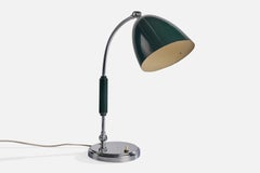 Designer suédois, lampe de table, chrome, métal, bakélite, Suède, années 1930