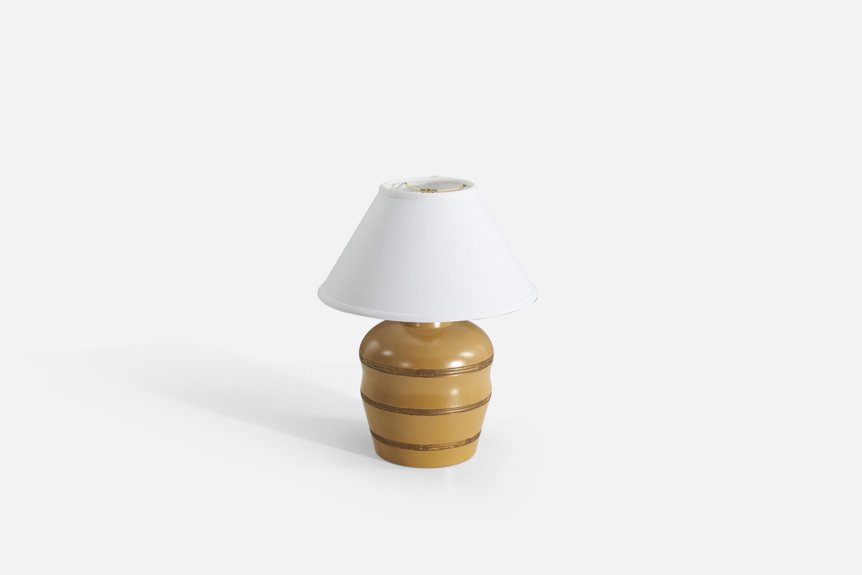 Mid-20th Century Swedish Designer, Table Lamp, Earthenware, Sweden, 1960s For Sale