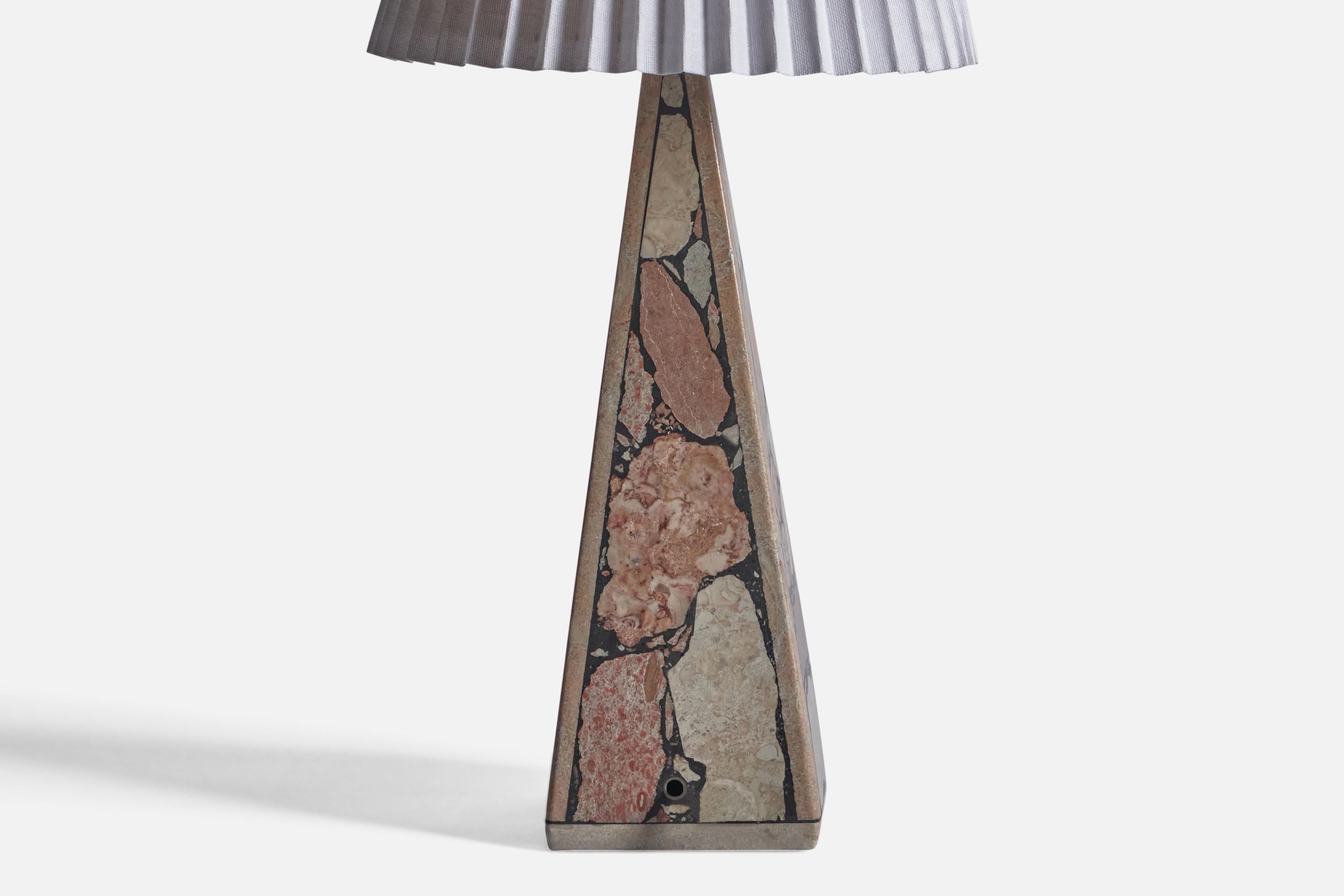 Swedish Designer, Table Lamp, Fossil Stone, Paper, Sweden, 1970s For Sale 3