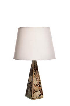 Swedish Designer, Table Lamp, Fossil Stone, Sweden, 1970s