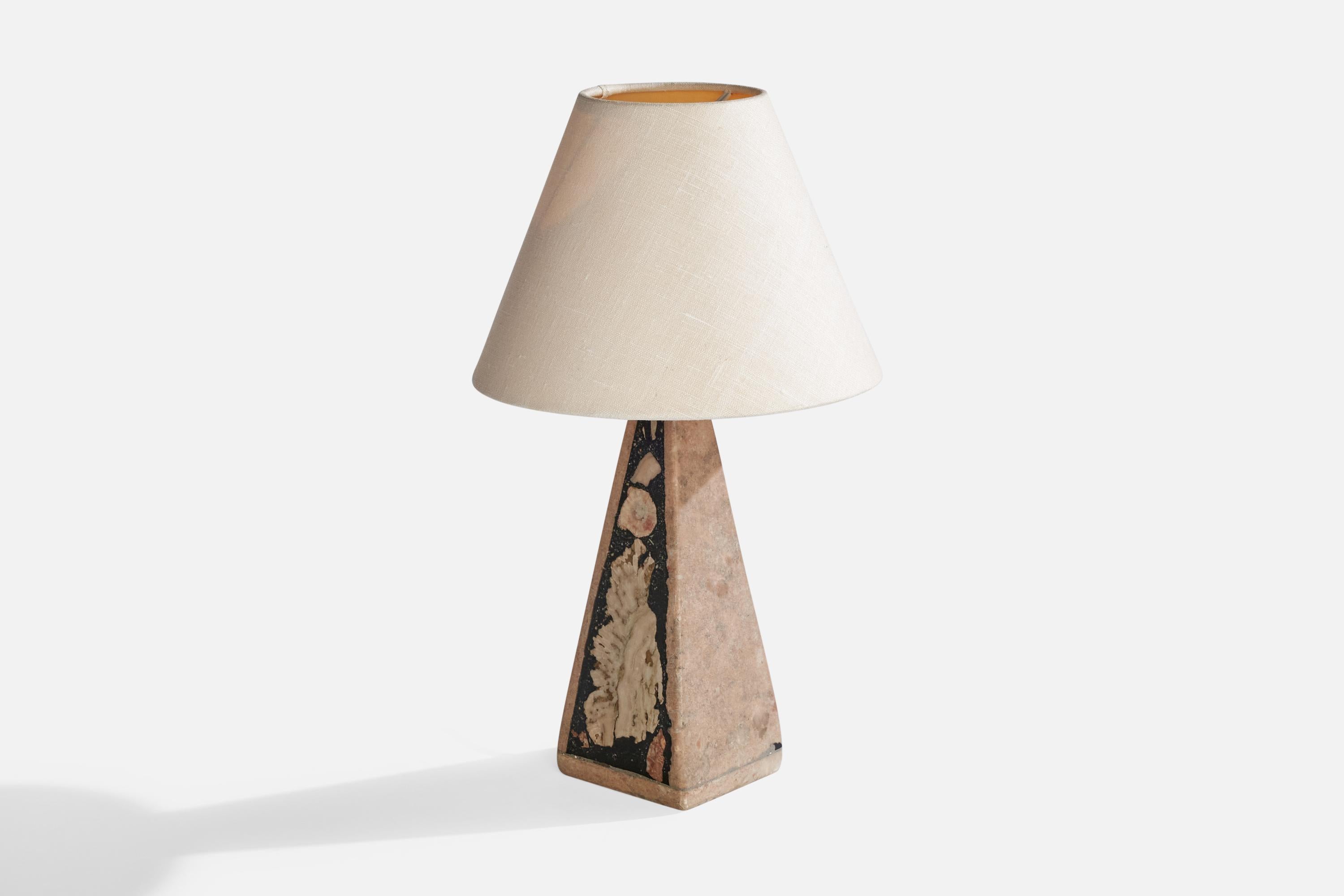 Suédois Créateur suédois, lampe de bureau, pierre fossile, Suède, 1970 en vente