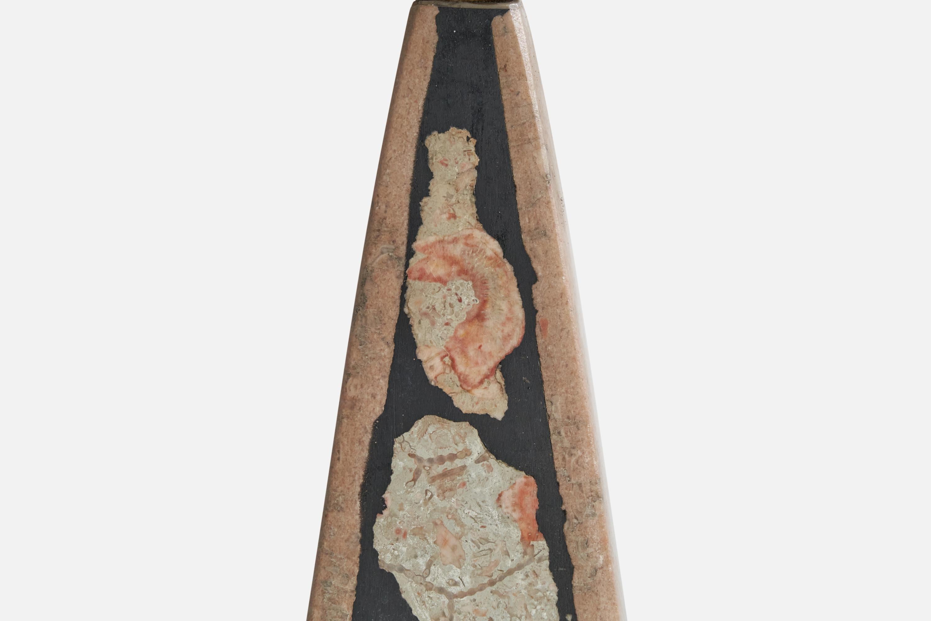 Pierre Créateur suédois, lampe de bureau, pierre fossile, Suède, 1970 en vente