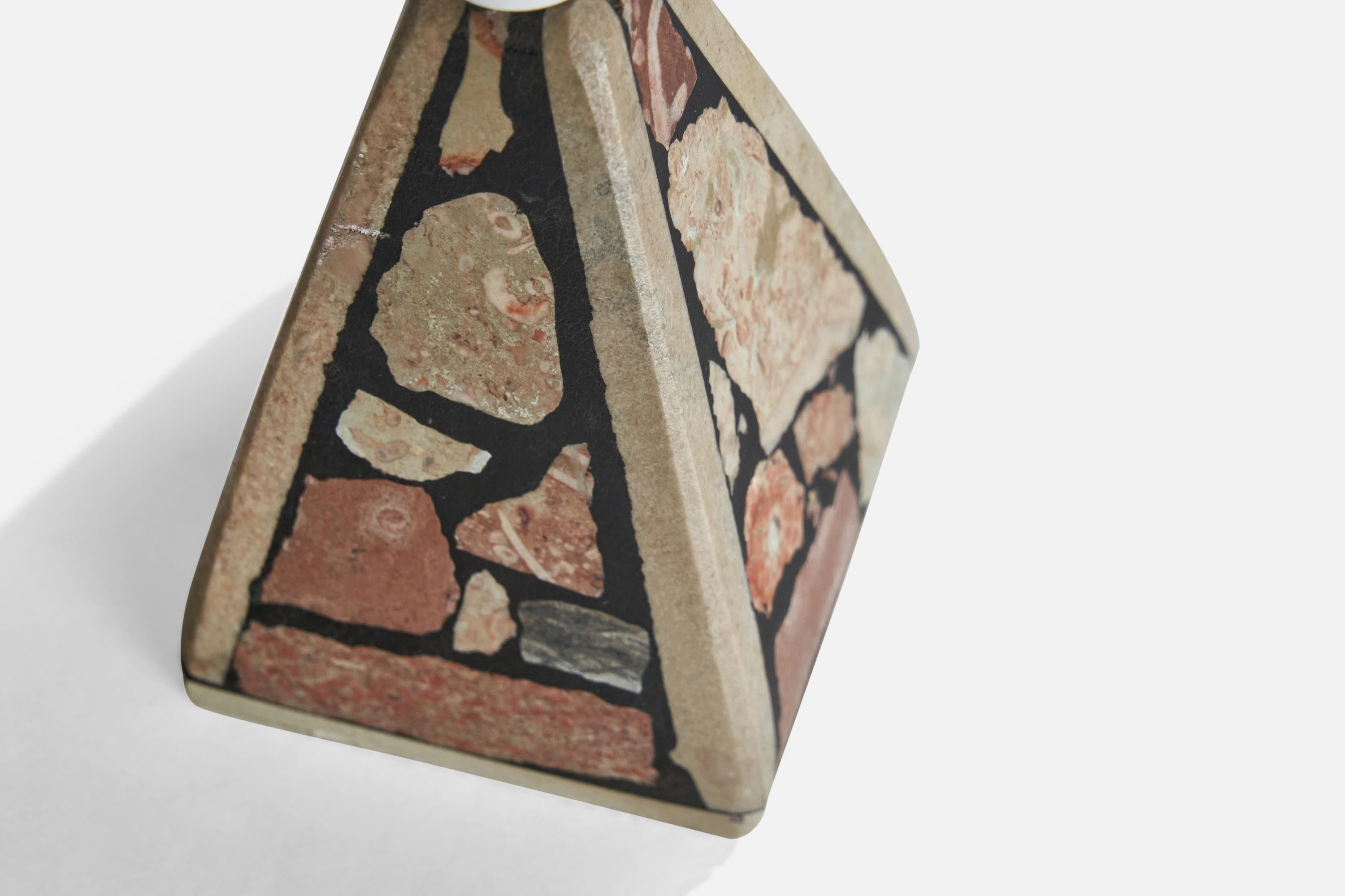 Swedish Designer, Table Lamp, Fossil Stone, Sweden, 1970s For Sale 2